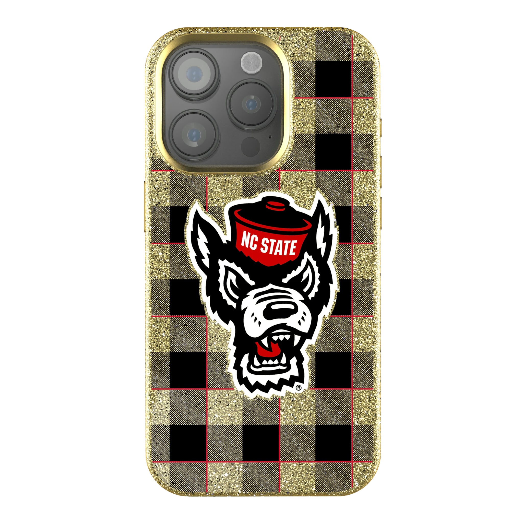 North Carolina State University Wolfpack Plaid iPhone Bling Phone Case for Apple iPhone