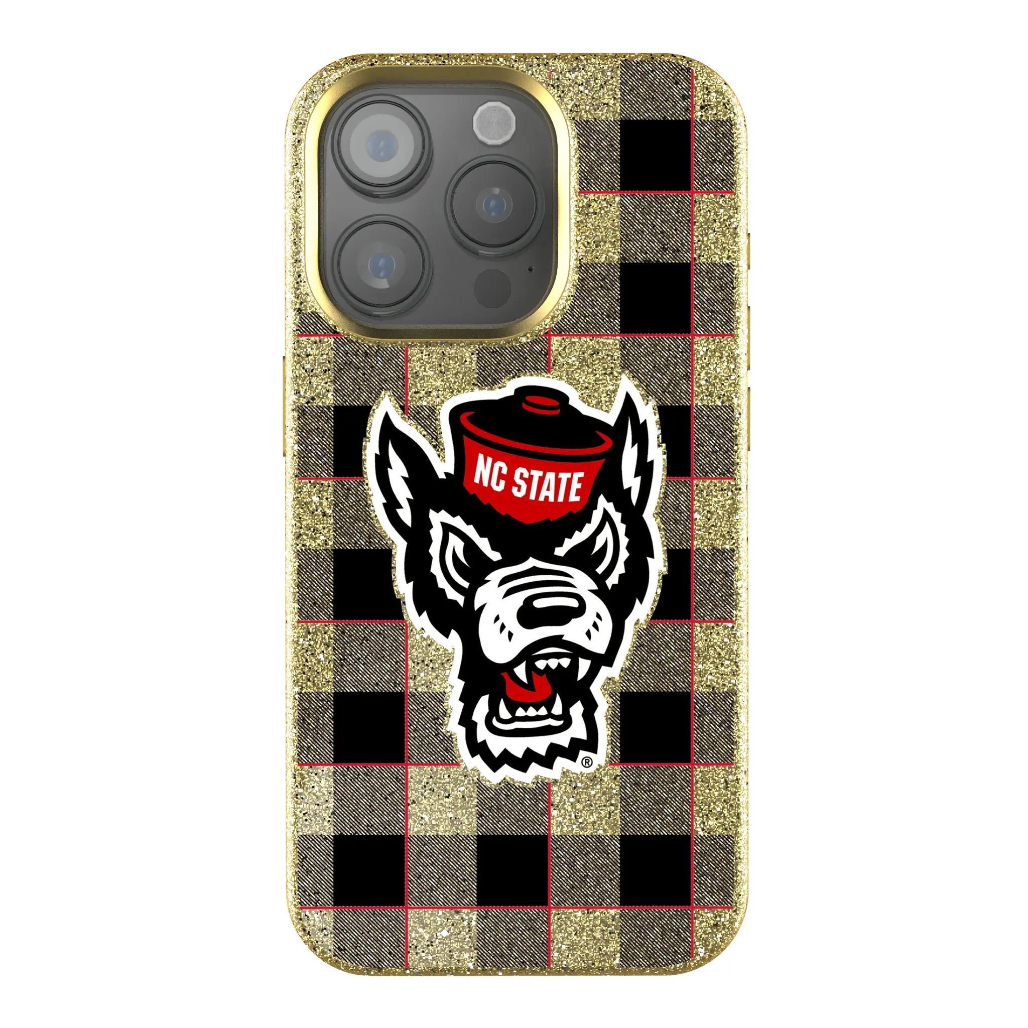 North Carolina State University Wolfpack Plaid iPhone Bling Phone Case for Apple iPhone