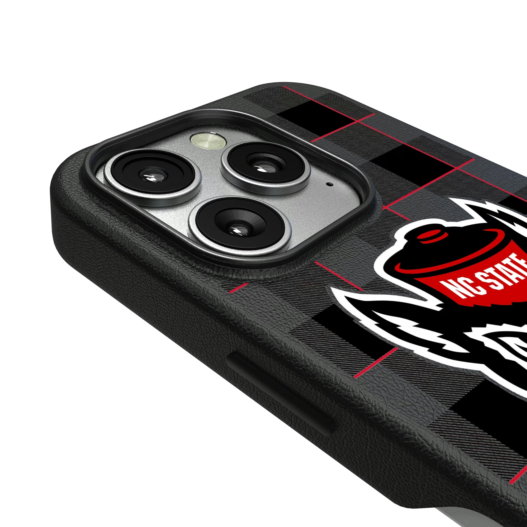 North Carolina State University Wolfpack Plaid iPhone MagSafe Compatible Phone Case for Apple iPhone - Detail