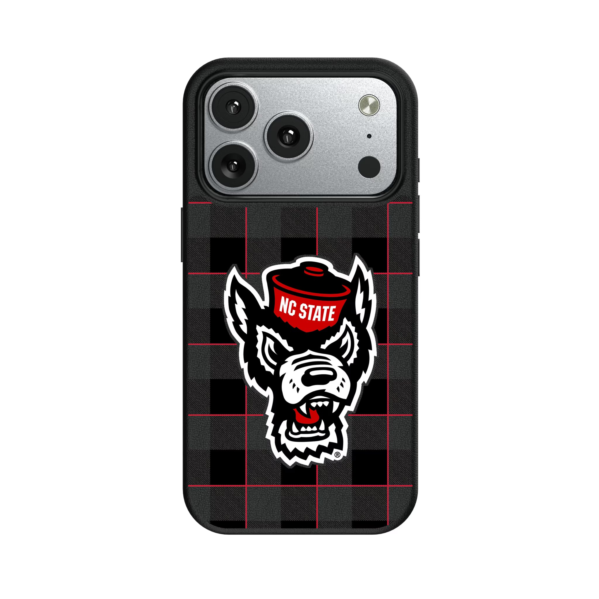 North Carolina State University Wolfpack Plaid iPhone MagSafe Compatible Phone Case for Apple iPhone#Device_iPhone 17 Pro