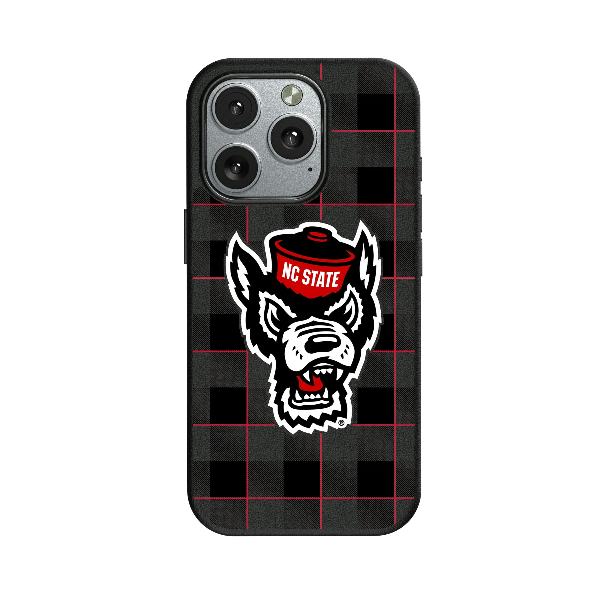North Carolina State University Wolfpack Plaid iPhone MagSafe Compatible Phone Case for Apple iPhone