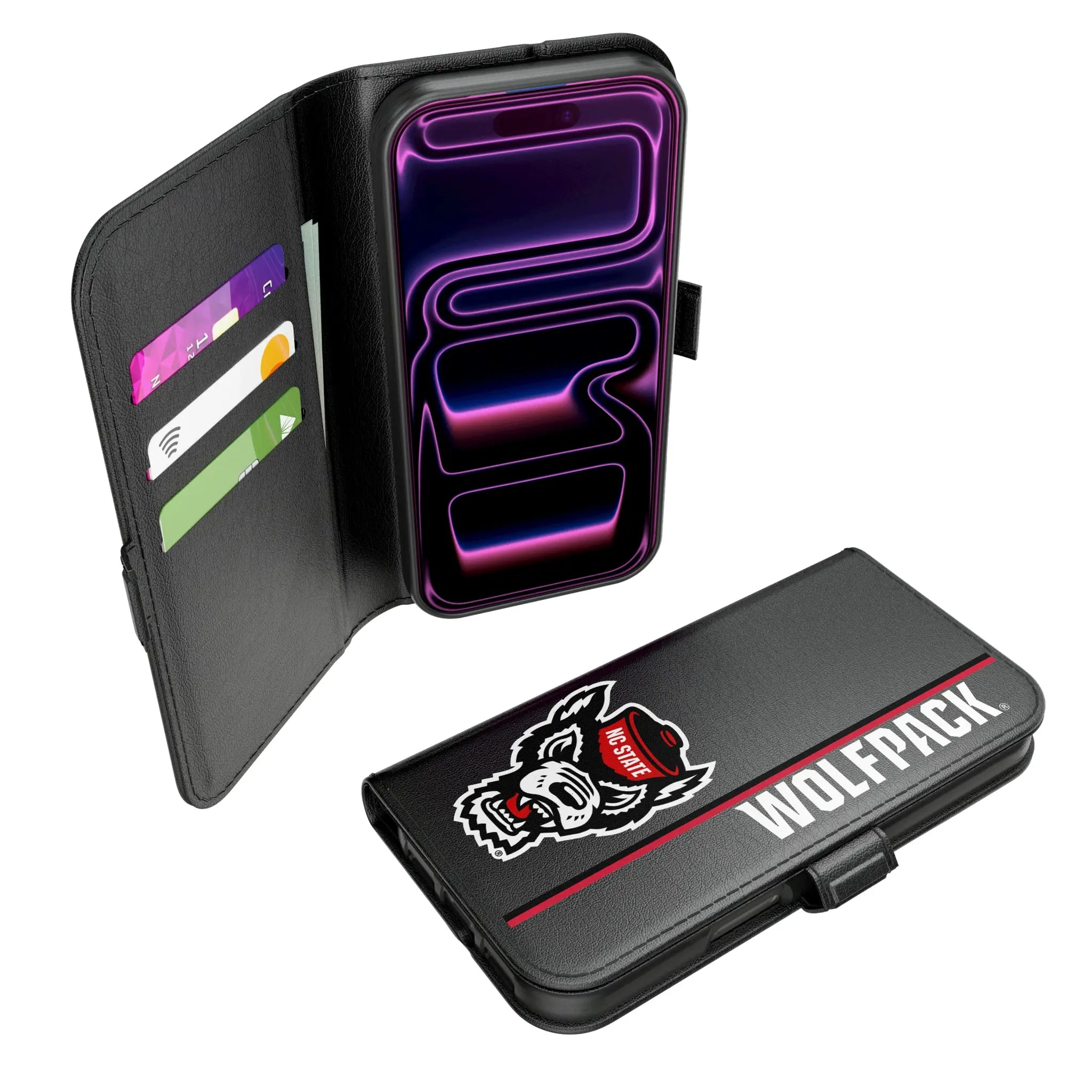 North Carolina State University Wolfpack Sidebar iPhone Folio Phone Case for Apple iPhone#Device_iPhone 17 Pro