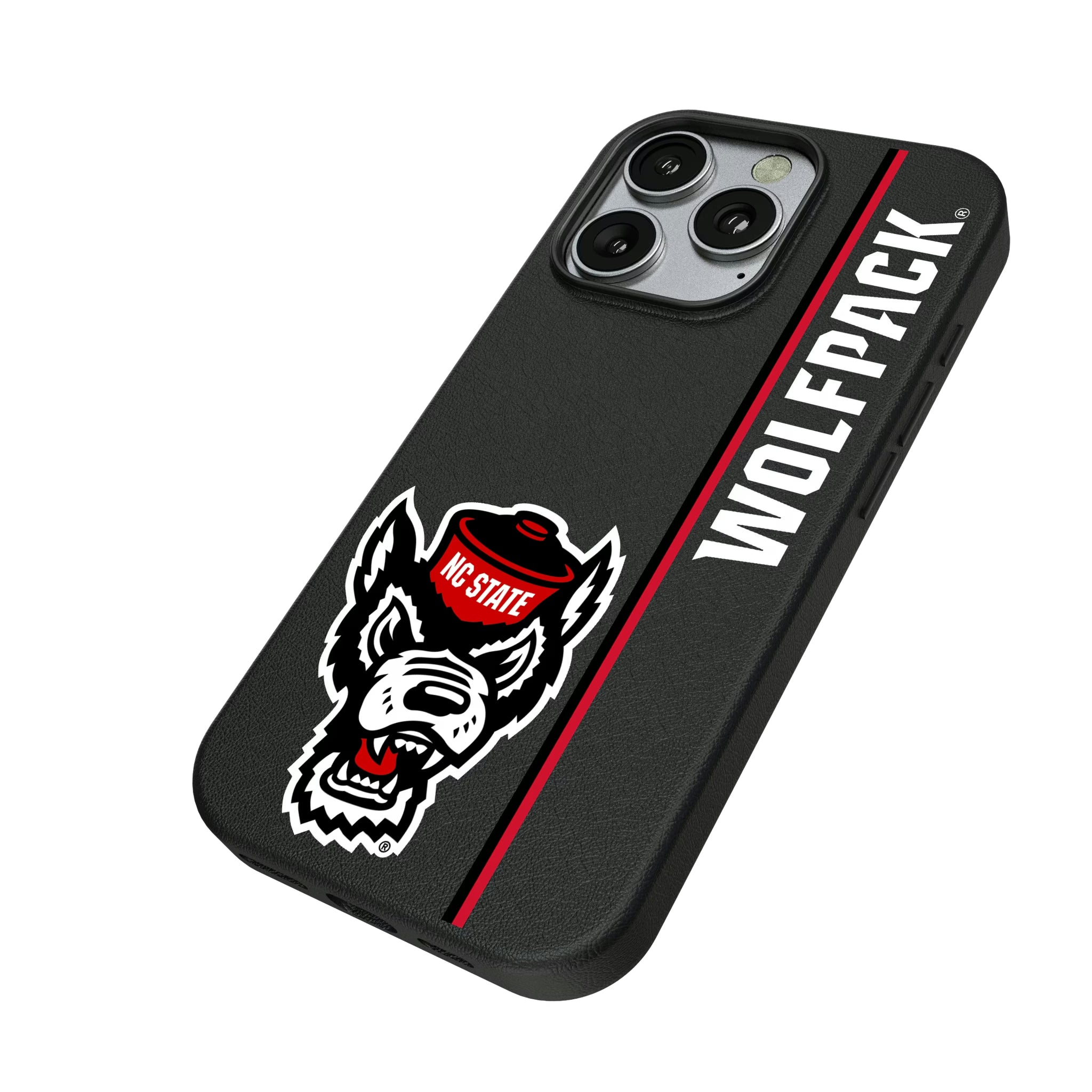 North Carolina State University Wolfpack Sidebar iPhone MagSafe Compatible Phone Case for Apple iPhone - Isometric View