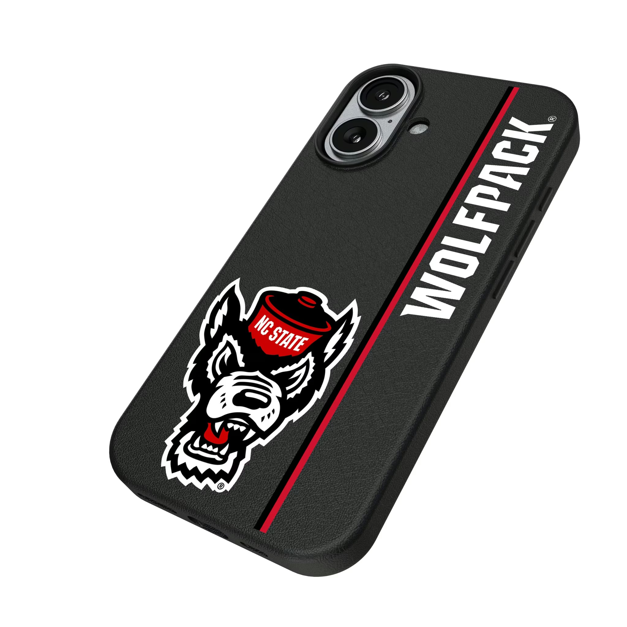 North Carolina State University Wolfpack Sidebar iPhone MagSafe Compatible Phone Case for Apple iPhone - Isometric View#Device_iPhone 17