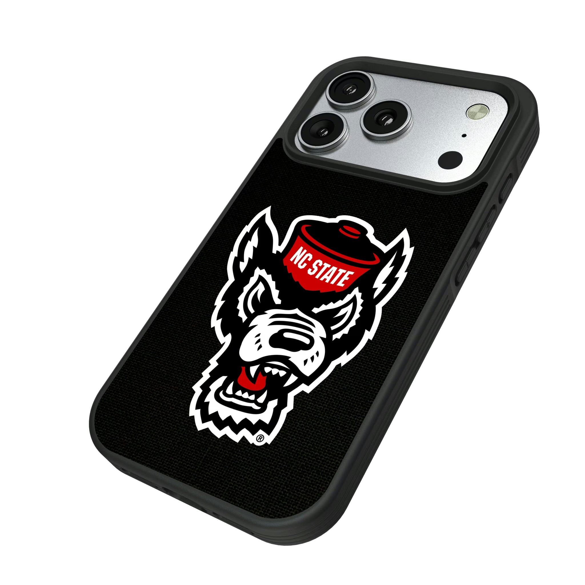 North Carolina State University Wolfpack Solid iPhone Bump Phone Case for Apple iPhone - Isometric View#Device_iPhone 17 Pro