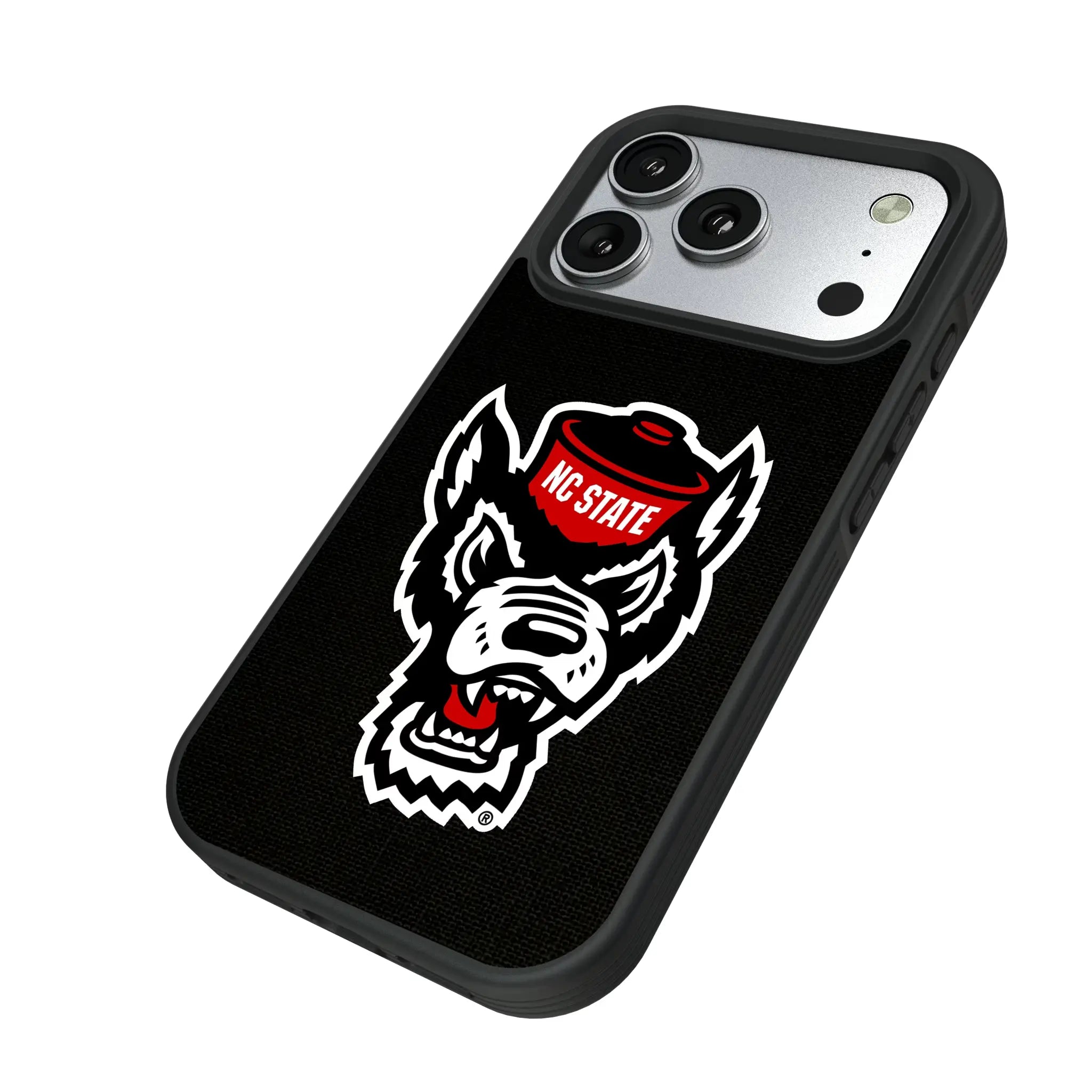 North Carolina State University Wolfpack Solid iPhone Bump Phone Case for Apple iPhone - Isometric View#Device_iPhone 17 Pro