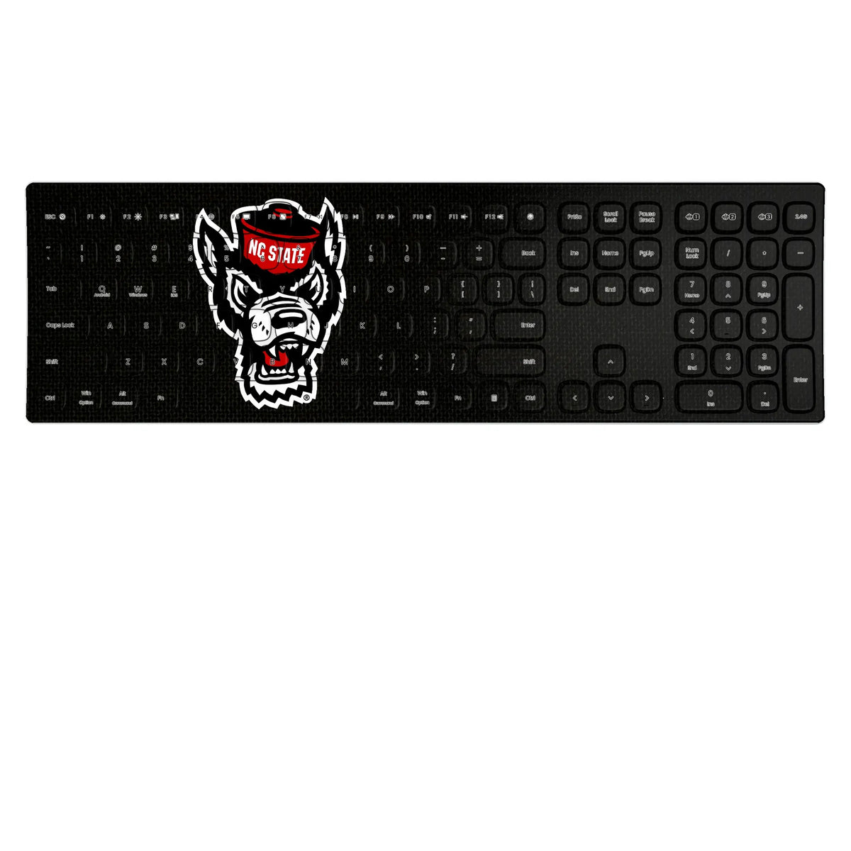North Carolina State University Wolfpack Solid KKB605 Curved Wireless Keyboard