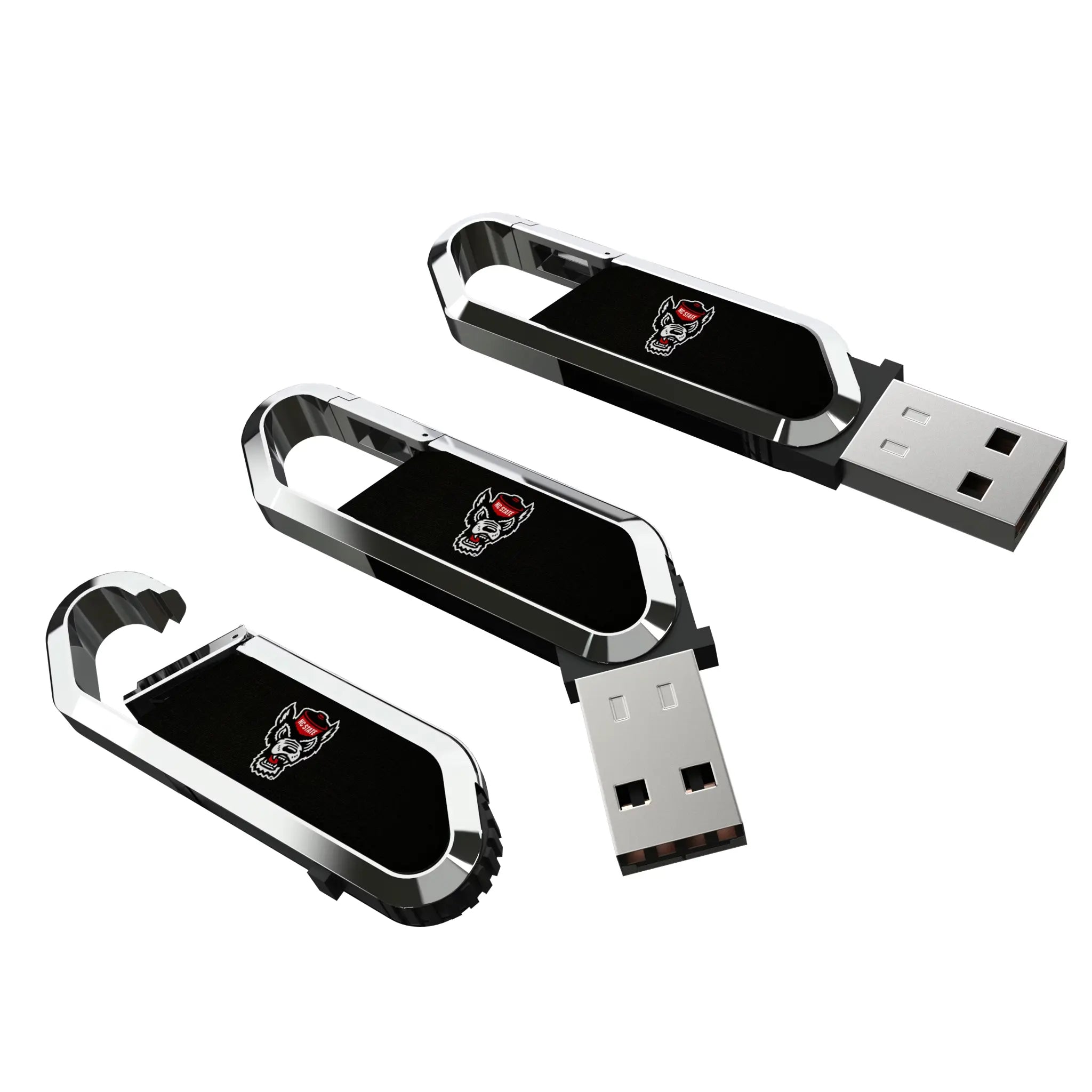 North Carolina State University Wolfpack Solid USB 64GB Clip Style Flash Drive