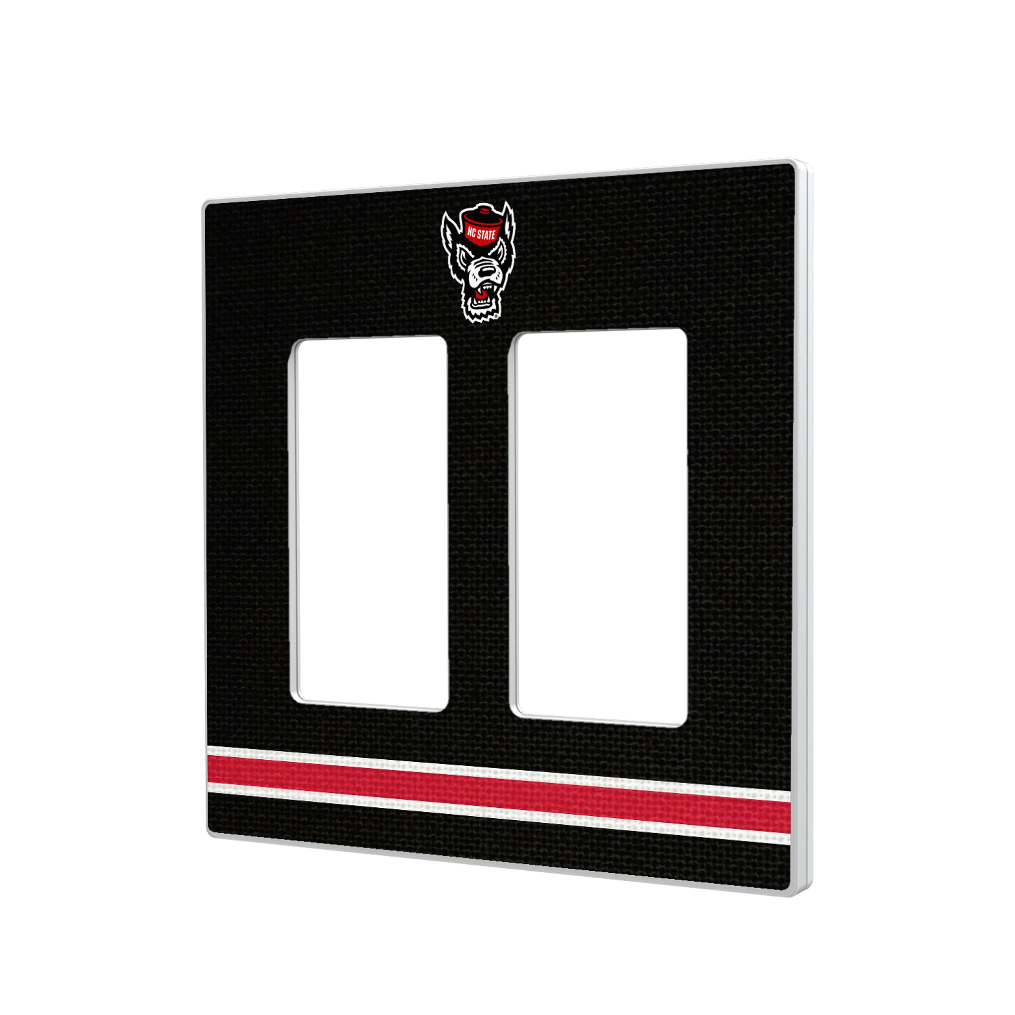 North Carolina State University Wolfpack Stripe Hidden-Screw Light Switch Plate#Style_Double Rocker