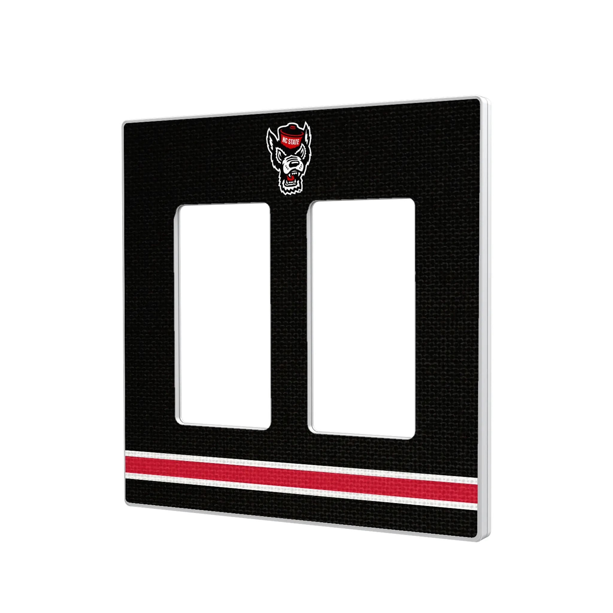 North Carolina State University Wolfpack Stripe Hidden-Screw Light Switch Plate#Style_Double Rocker