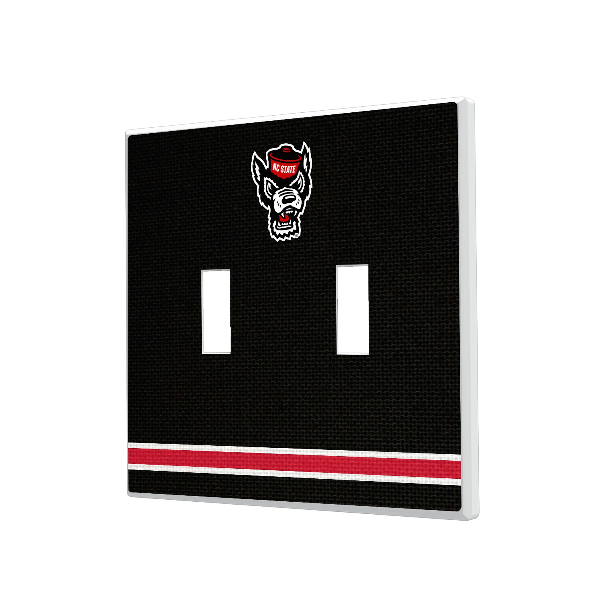 North Carolina State University Wolfpack Stripe Hidden-Screw Light Switch Plate#Style_Double Toggle