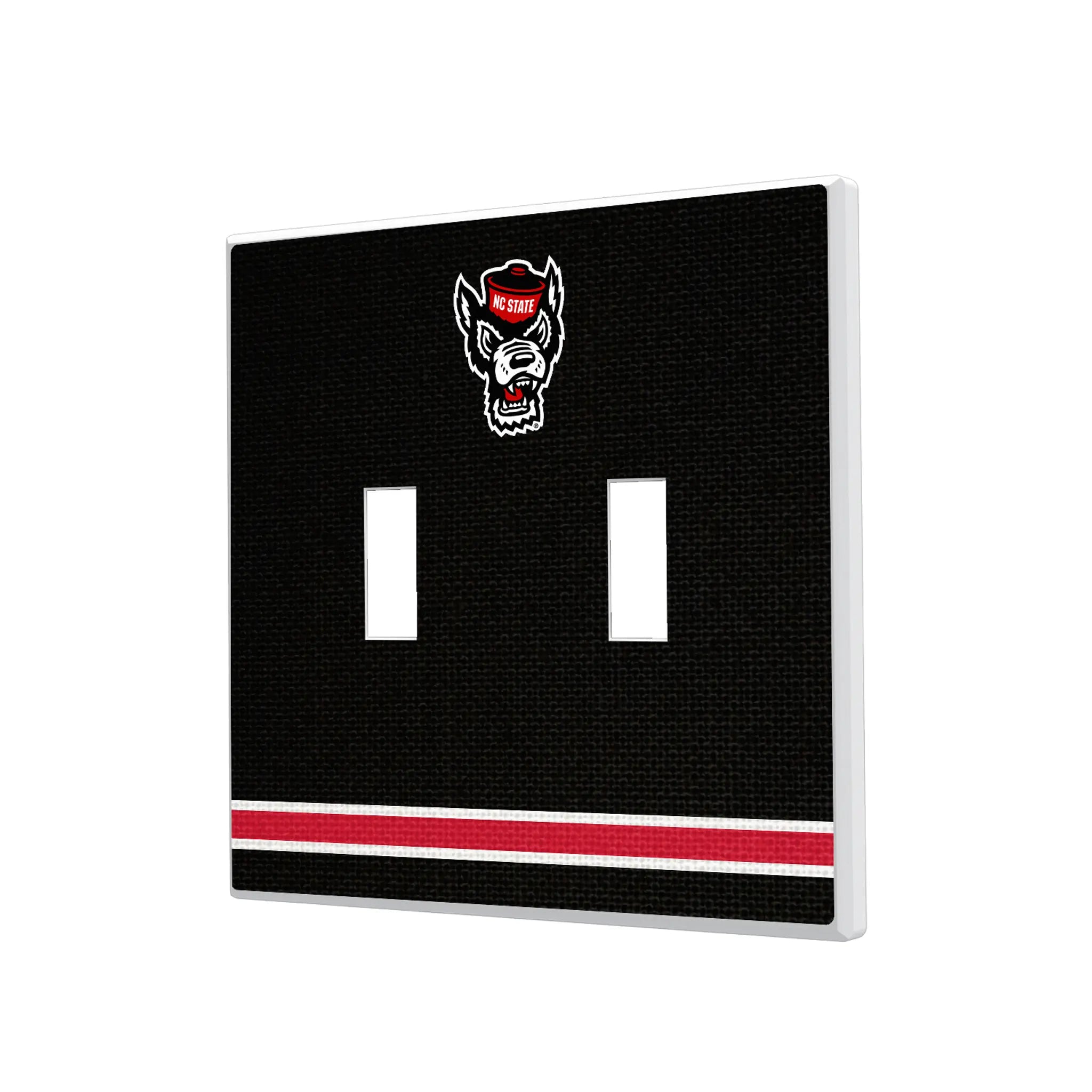 North Carolina State University Wolfpack Stripe Hidden-Screw Light Switch Plate#Style_Double Toggle
