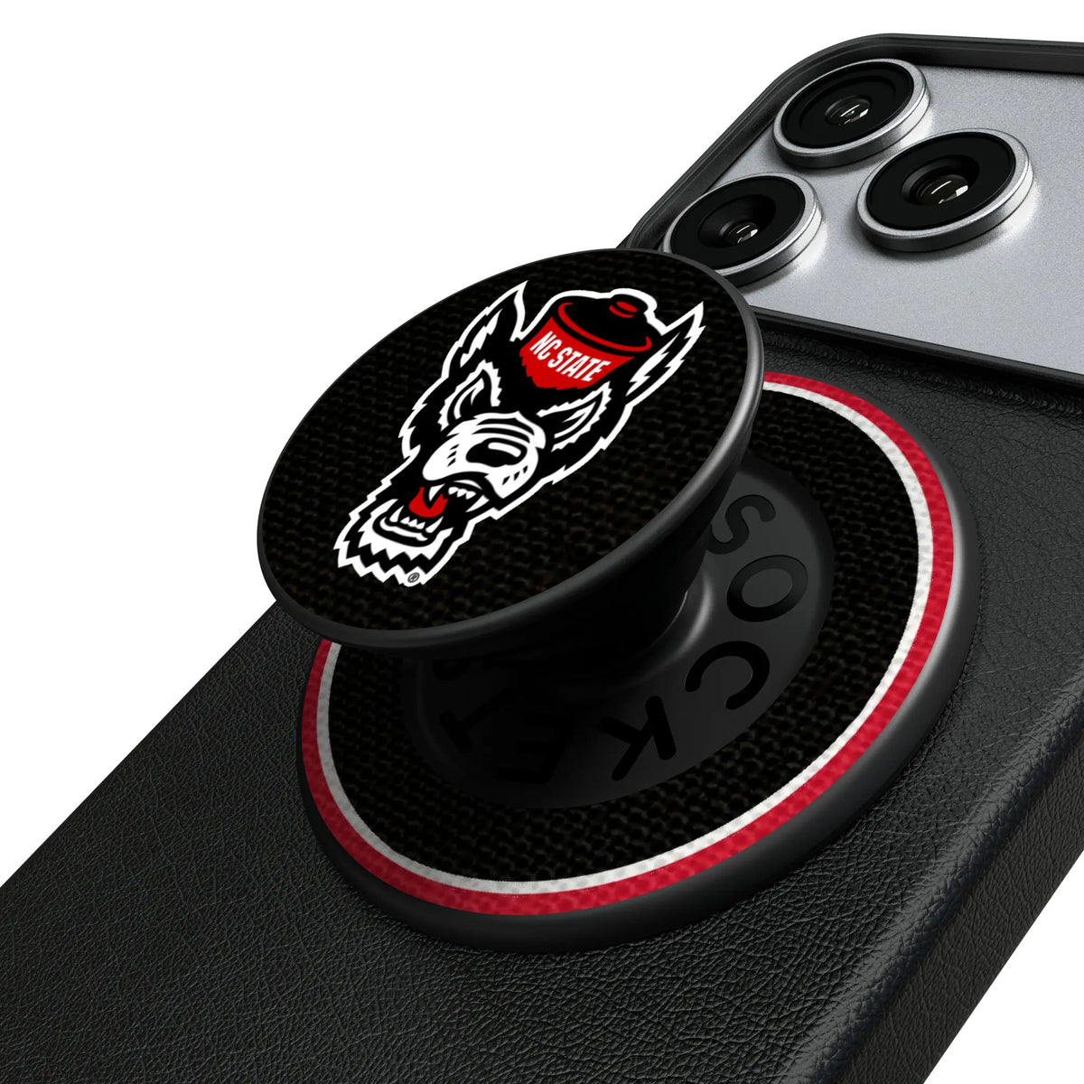 North Carolina State University Wolfpack Stripe Popsockets Round Magnetic