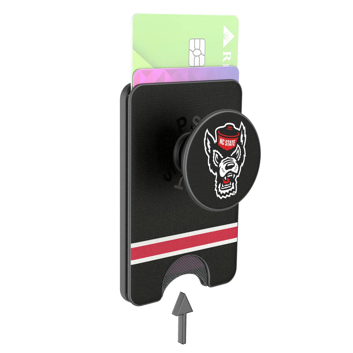 North Carolina State University Wolfpack Stripe Popsockets Wallet Magnetic - Detail