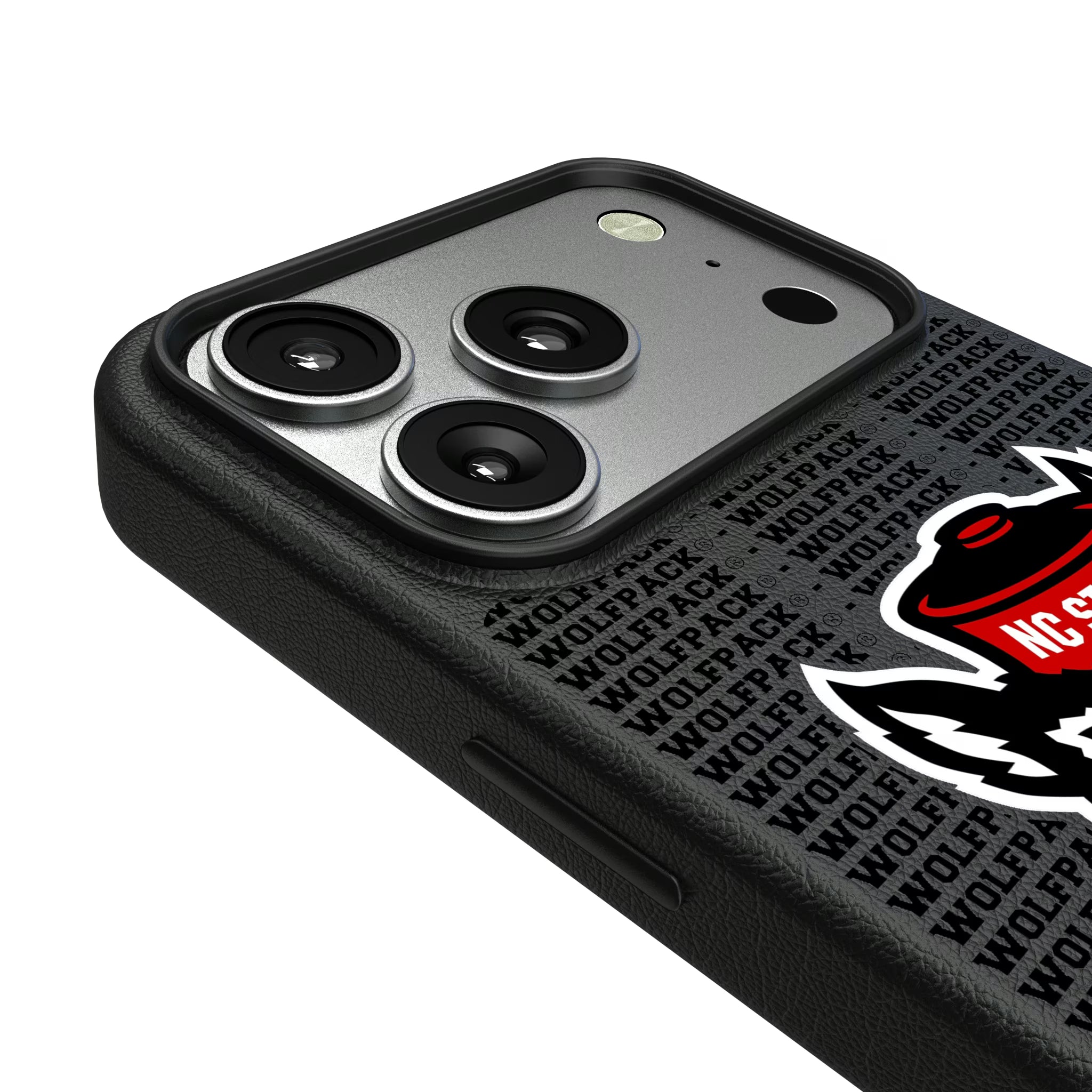 North Carolina State University Wolfpack Text Backdrop iPhone MagSafe Compatible Phone Case for Apple iPhone - Detail#Device_iPhone 17 Pro