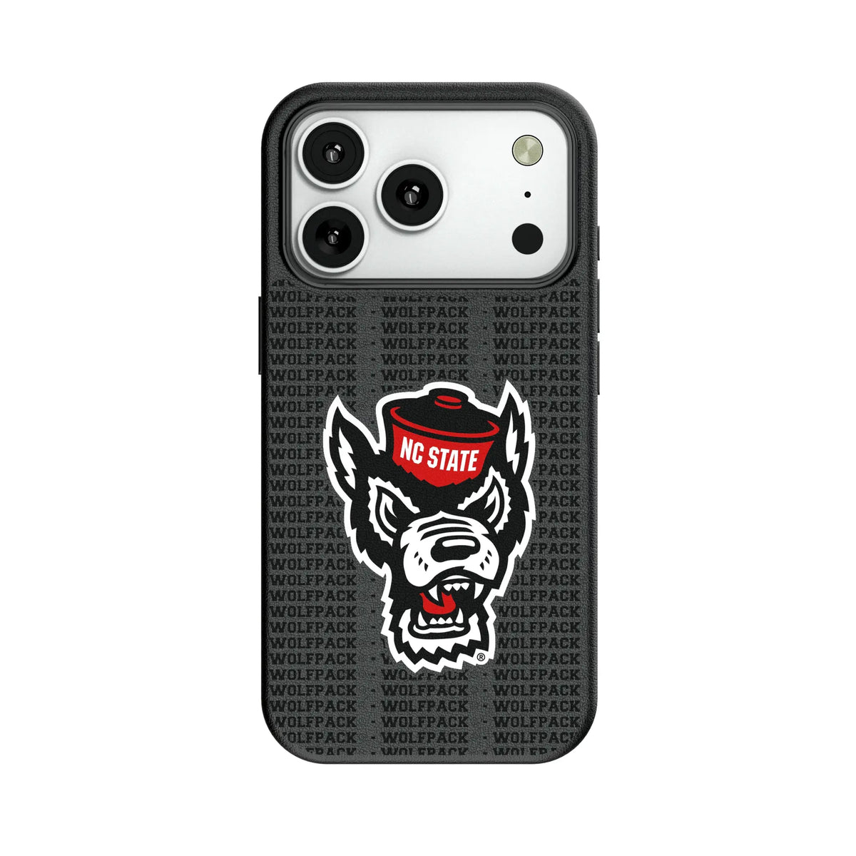 North Carolina State University Wolfpack Text Backdrop MagSafe Compatible Phone Case for Apple iPhone