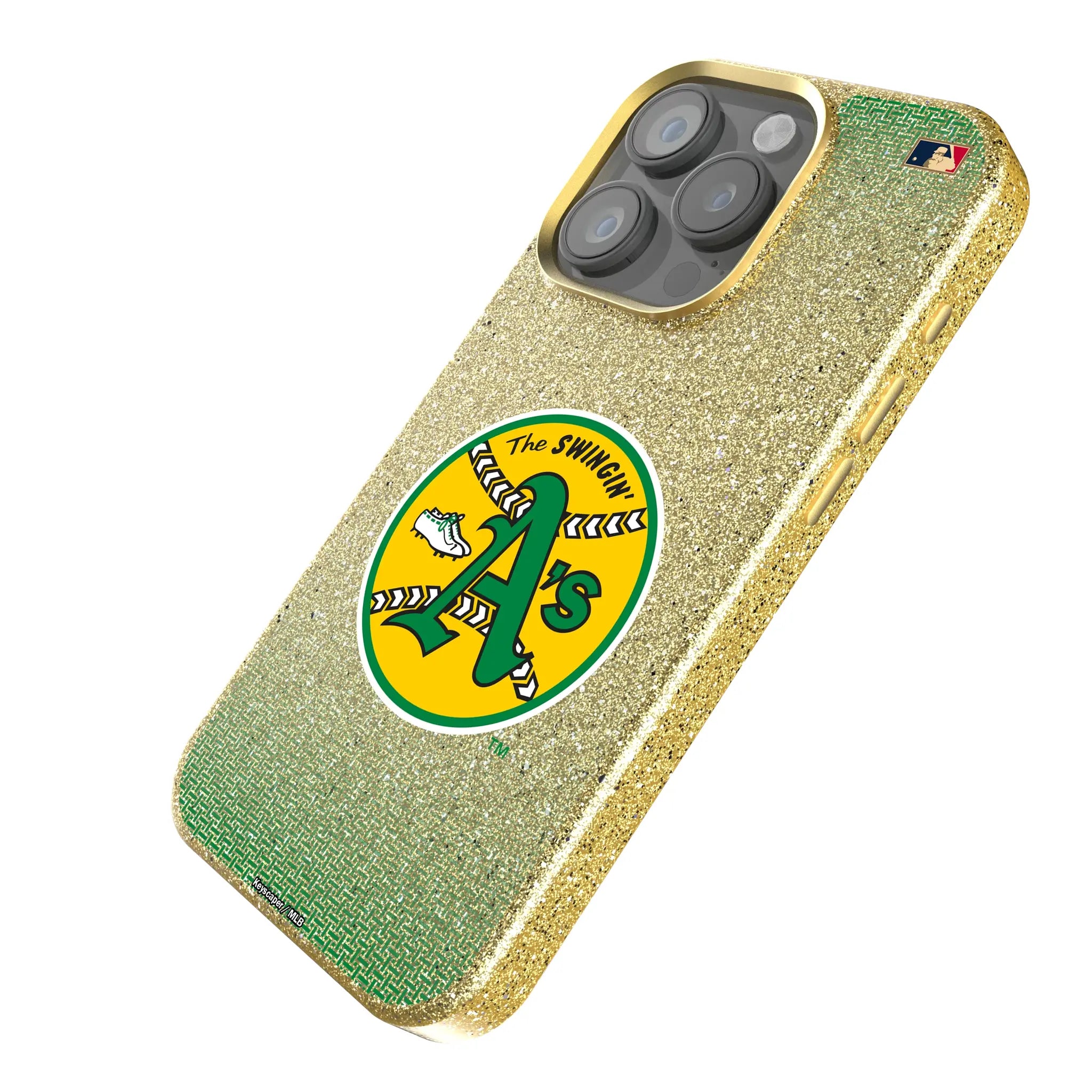Oakland As 1971-1981 - Cooperstown Collection Linen iPhone Bling Phone Case for Apple iPhone - Isometric View