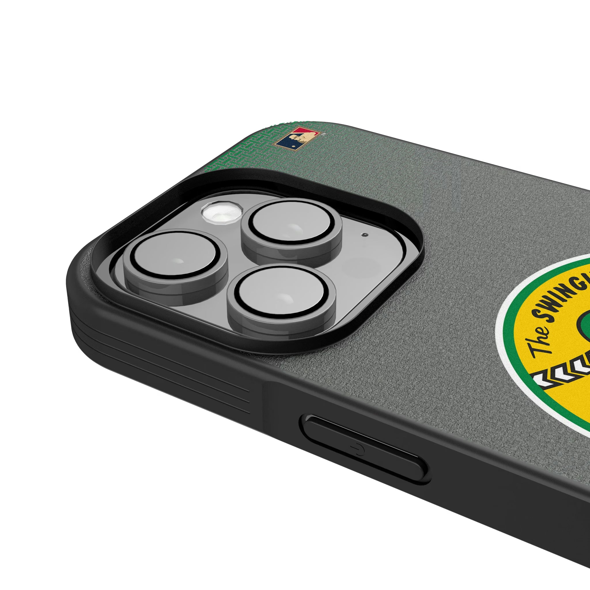 Oakland As 1971-1981 - Cooperstown Collection Linen iPhone Bump Phone Case for Apple iPhone - Detail
