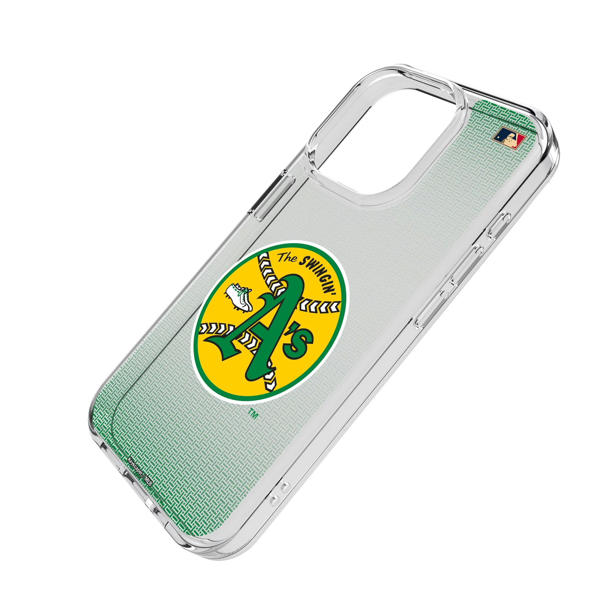 Oakland As 1971-1981 - Cooperstown Collection Linen iPhone Clear Phone Case for Apple iPhone - Isometric View