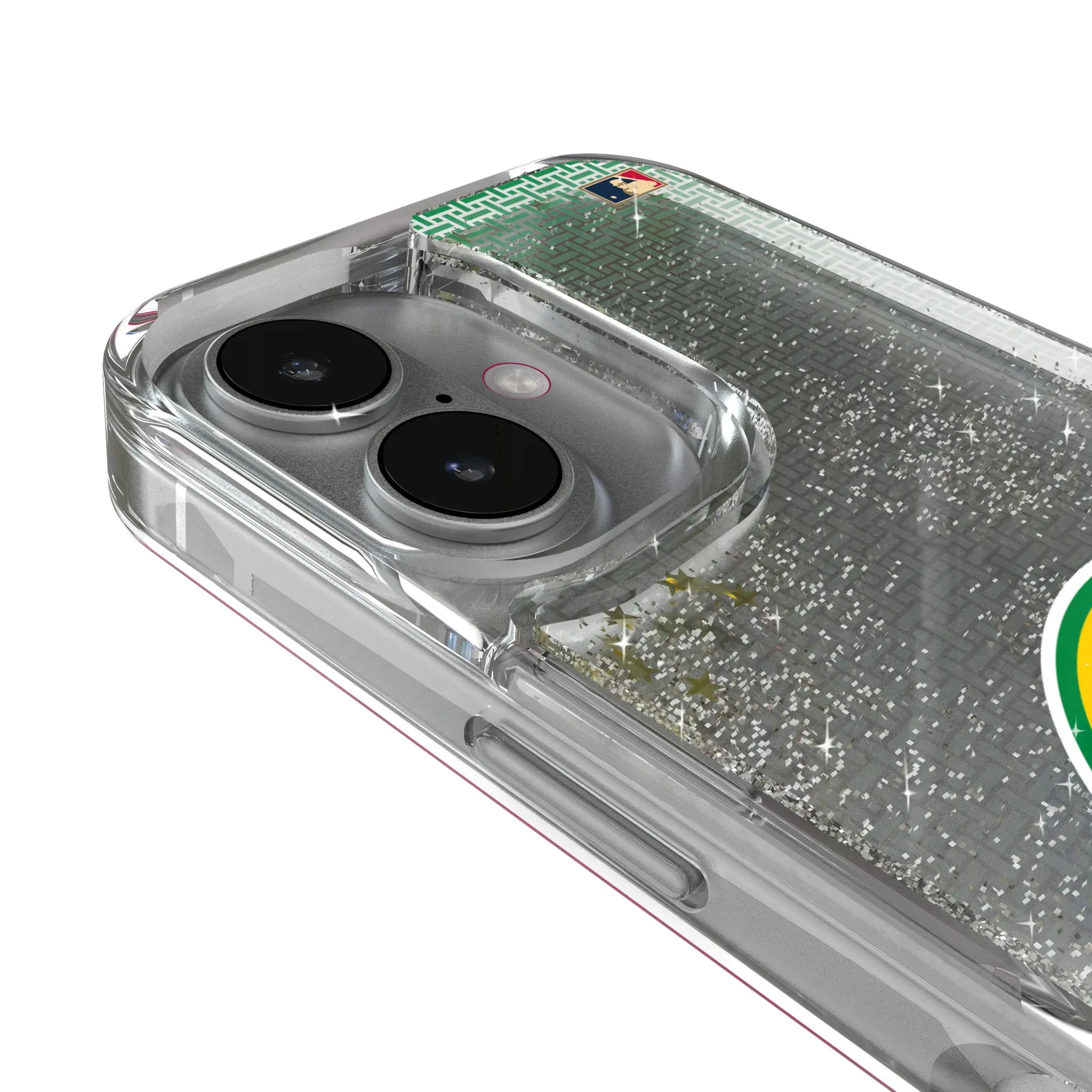 Oakland As 1971-1981 - Cooperstown Collection Linen iPhone Glitter Phone Case for Apple iPhone - Detail