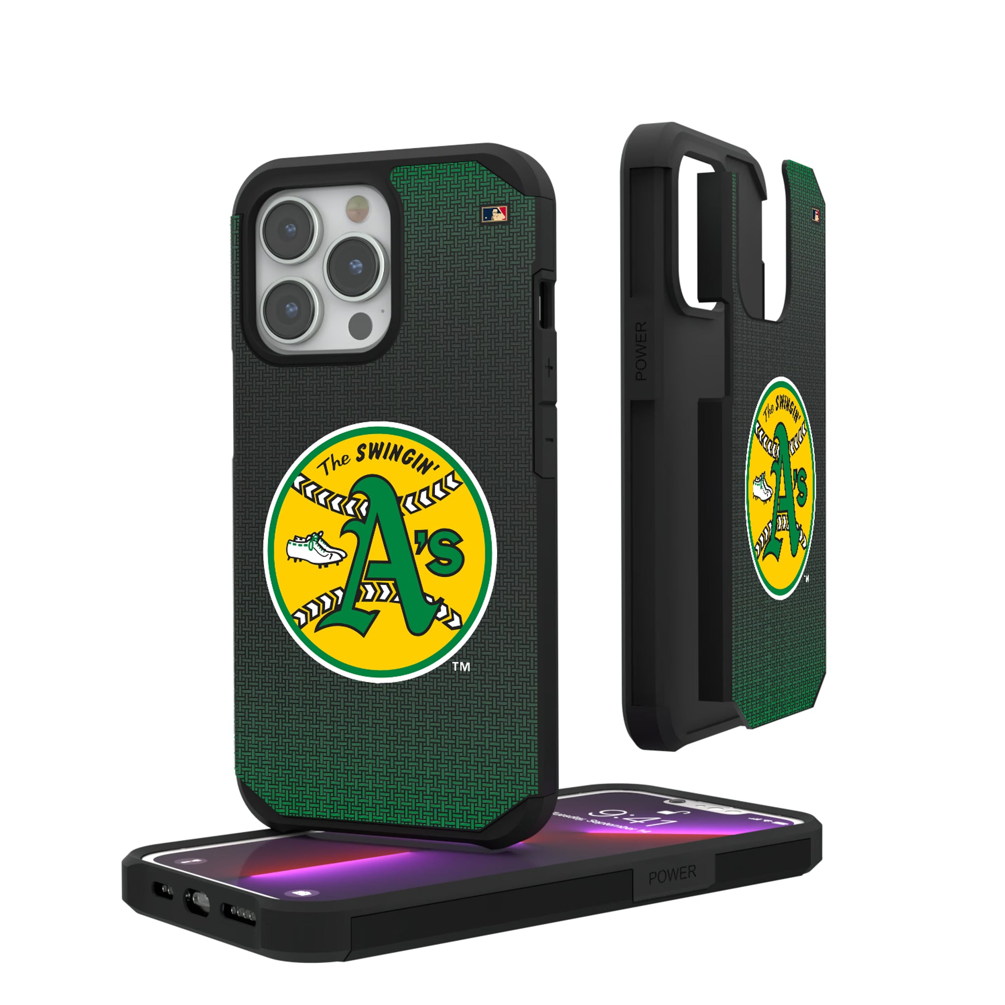 Oakland As 1971-1981 - Cooperstown Collection Linen iPhone Rugged Phone Case for Apple iPhone#Device_iPhone 13 Pro