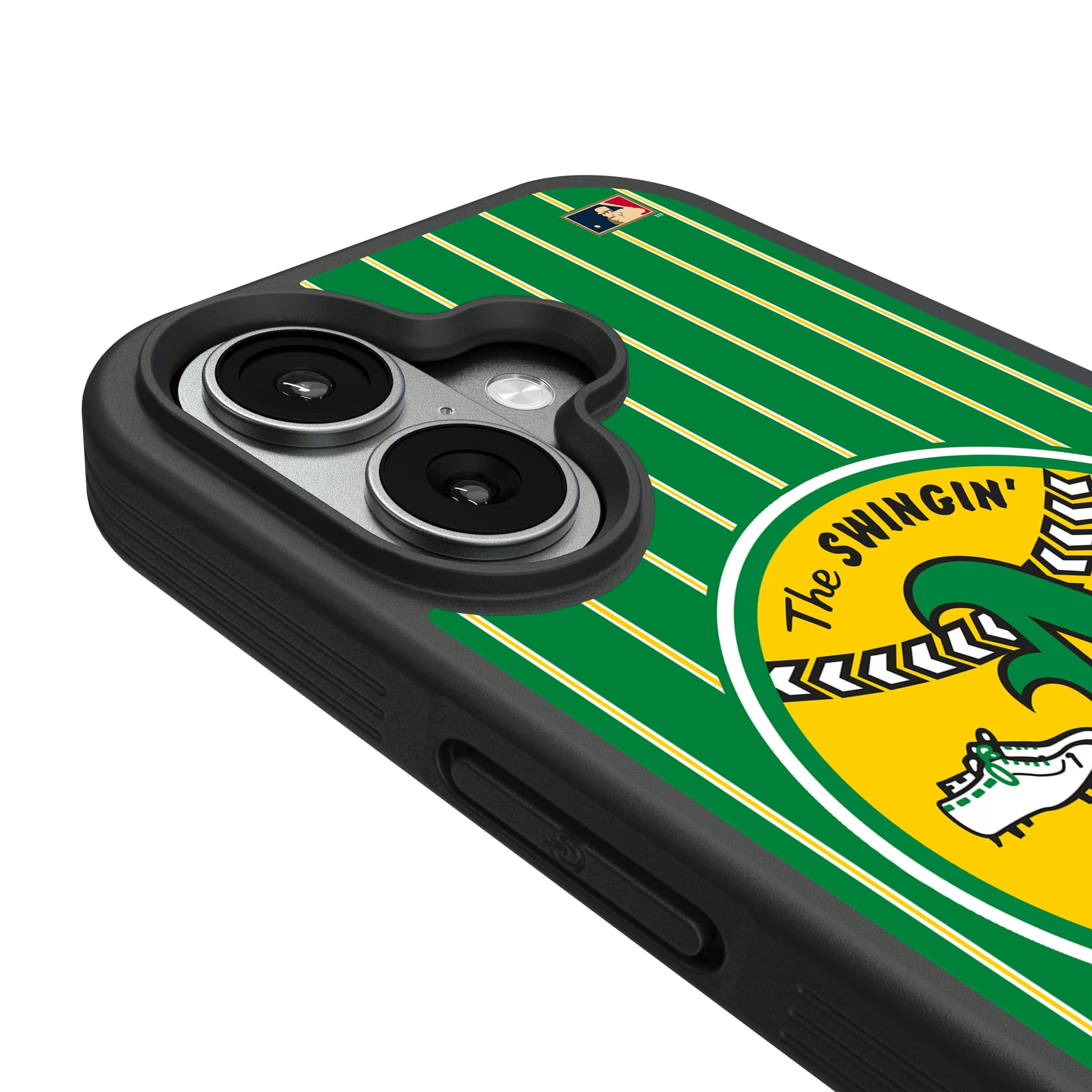 Oakland As 1971-1981 - Cooperstown Collection Pinstripe iPhone Bump Phone Case for Apple iPhone - Detail#Device_iPhone 17