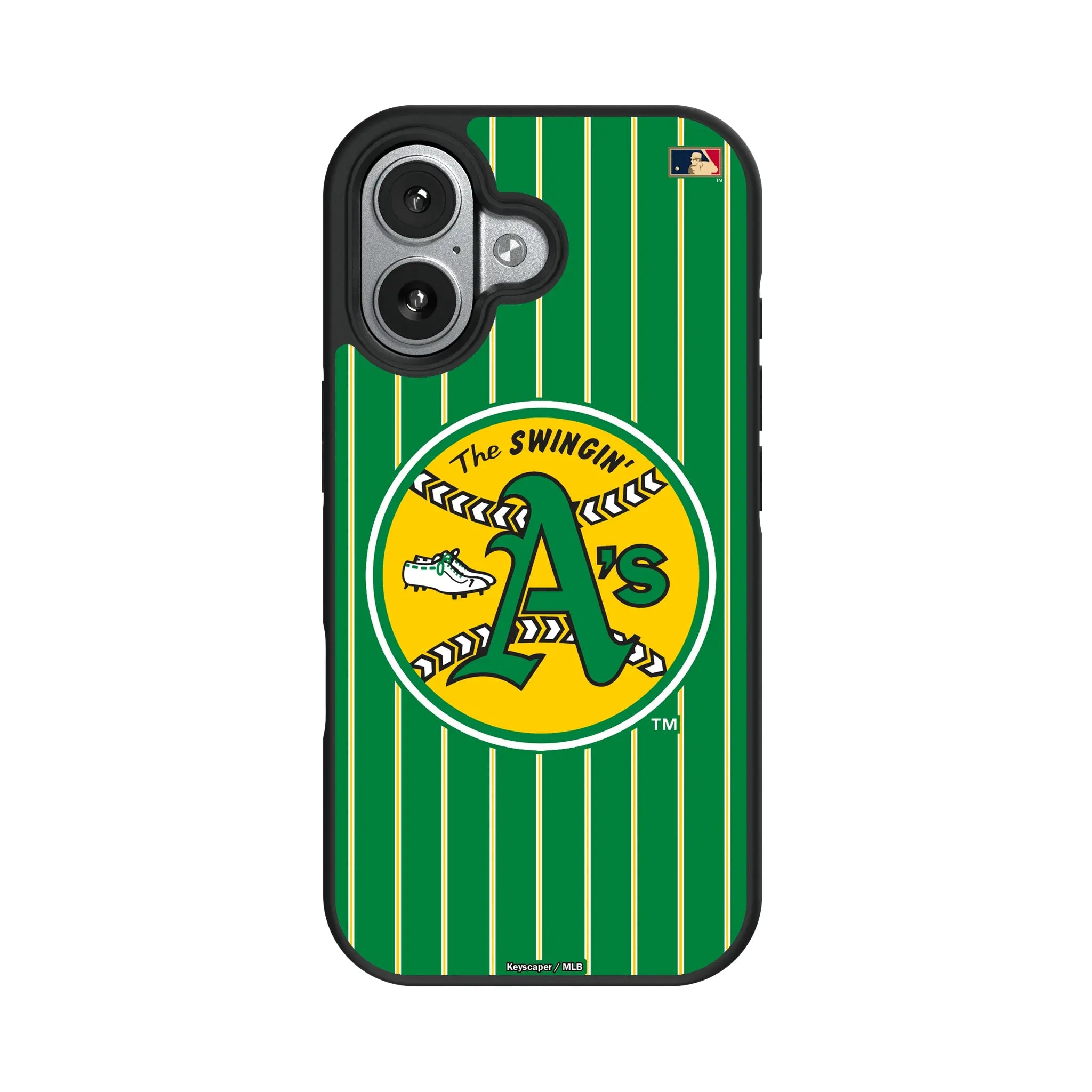 Oakland As 1971-1981 - Cooperstown Collection Pinstripe iPhone Bump Phone Case for Apple iPhone#Device_iPhone 17