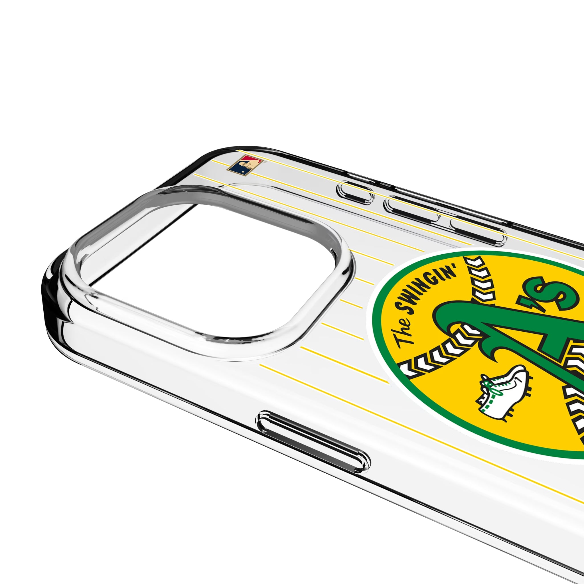 Oakland As 1971-1981 - Cooperstown Collection Pinstripe iPhone Clear Phone Case for Apple iPhone - Detail