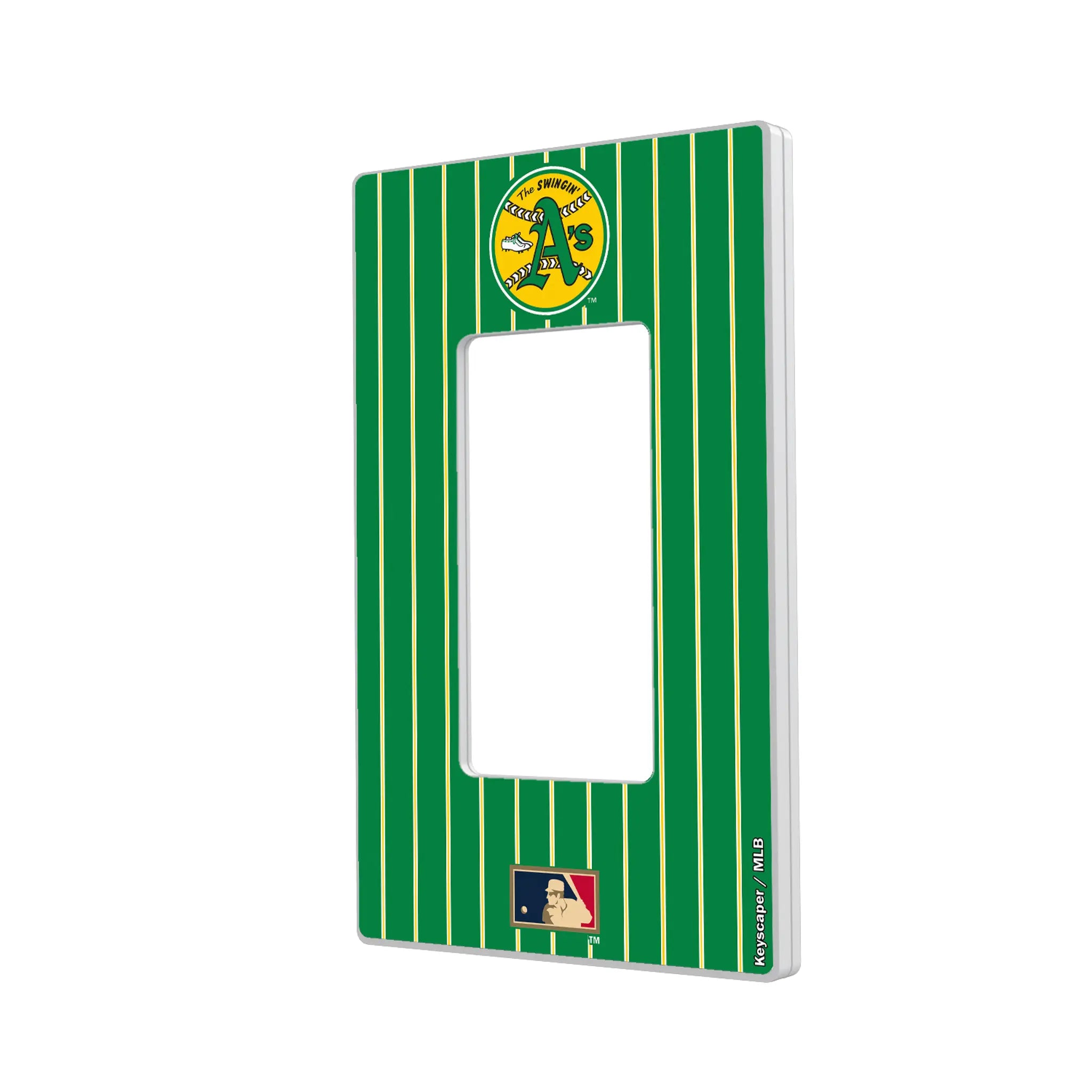 Oakland As 1971-1981 - Cooperstown Collection Pinstripe Hidden-Screw Light Switch Plate#Style_Single Rocker