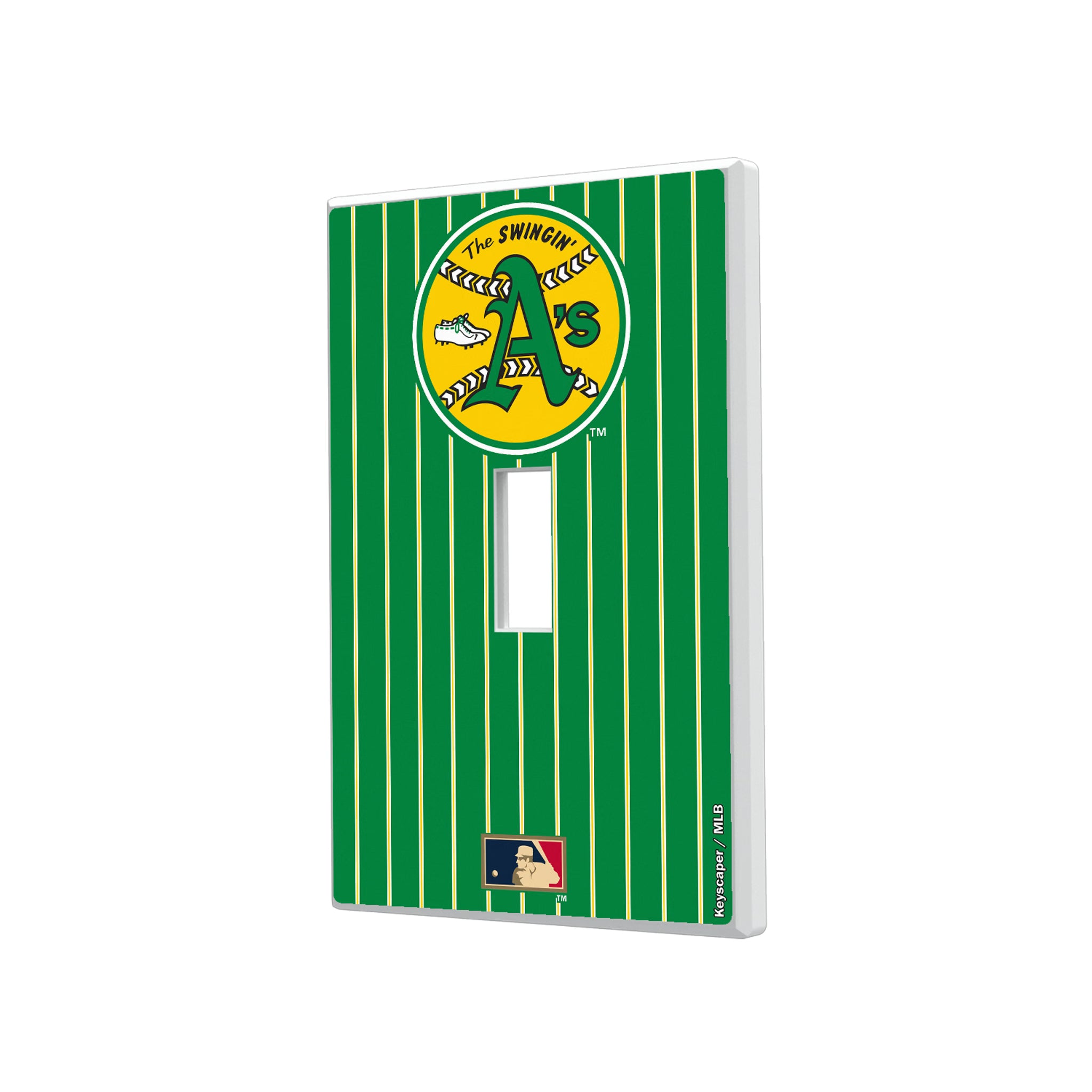 Oakland As 1971-1981 - Cooperstown Collection Pinstripe Hidden-Screw Light Switch Plate#Style_Single Toggle