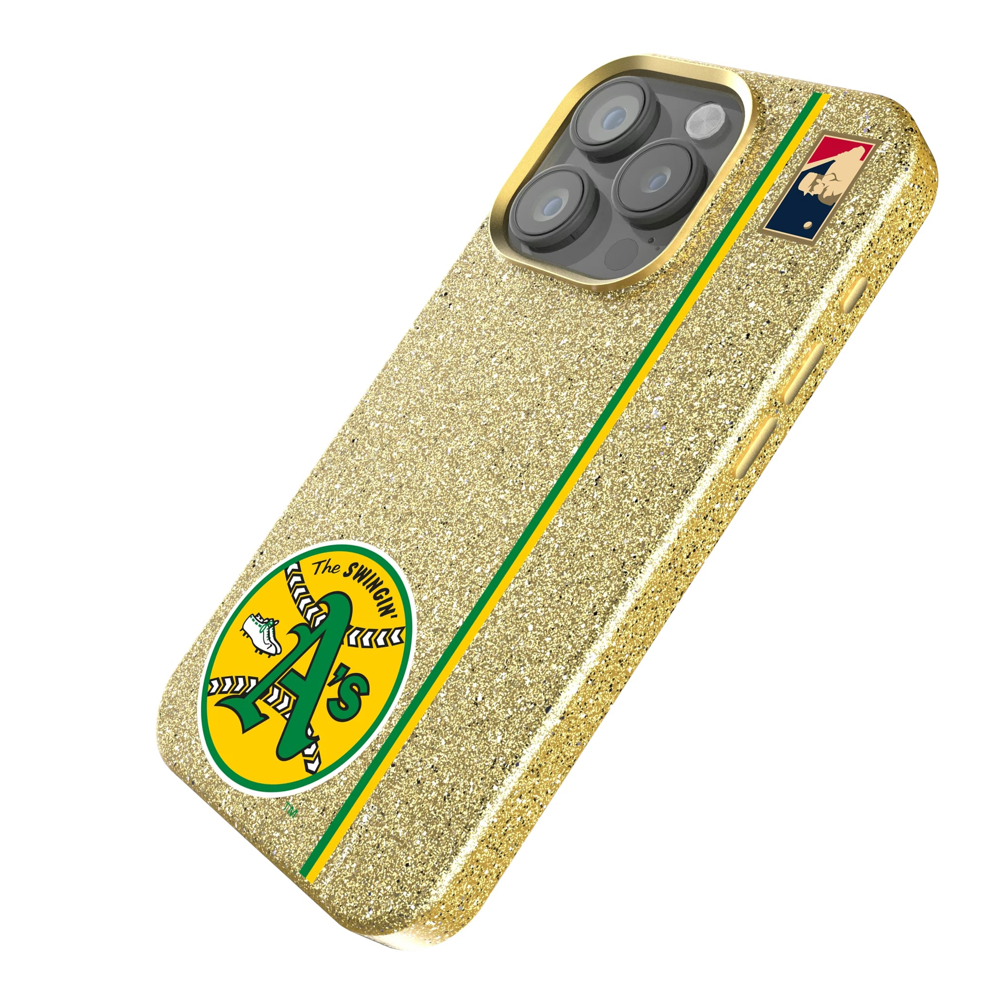 Oakland As 1971-1981 - Cooperstown Collection Sidebar iPhone Bling Phone Case for Apple iPhone - Isometric View