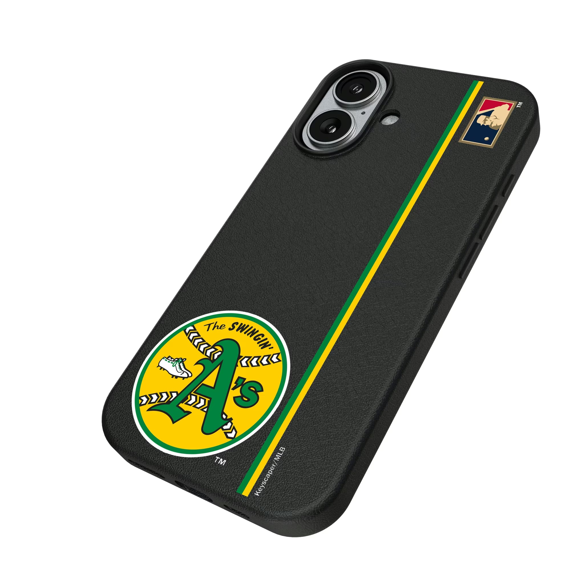 Oakland As 1971-1981 - Cooperstown Collection Sidebar iPhone MagSafe Compatible Phone Case for Apple iPhone - Isometric View#Device_iPhone 17
