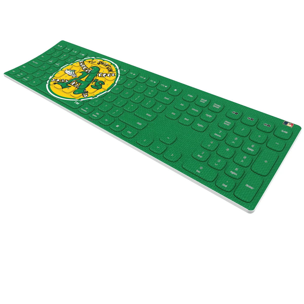 Oakland As 1971-1981 - Cooperstown Collection Solid KKB605 Curved Wireless Keyboard - Isometric View