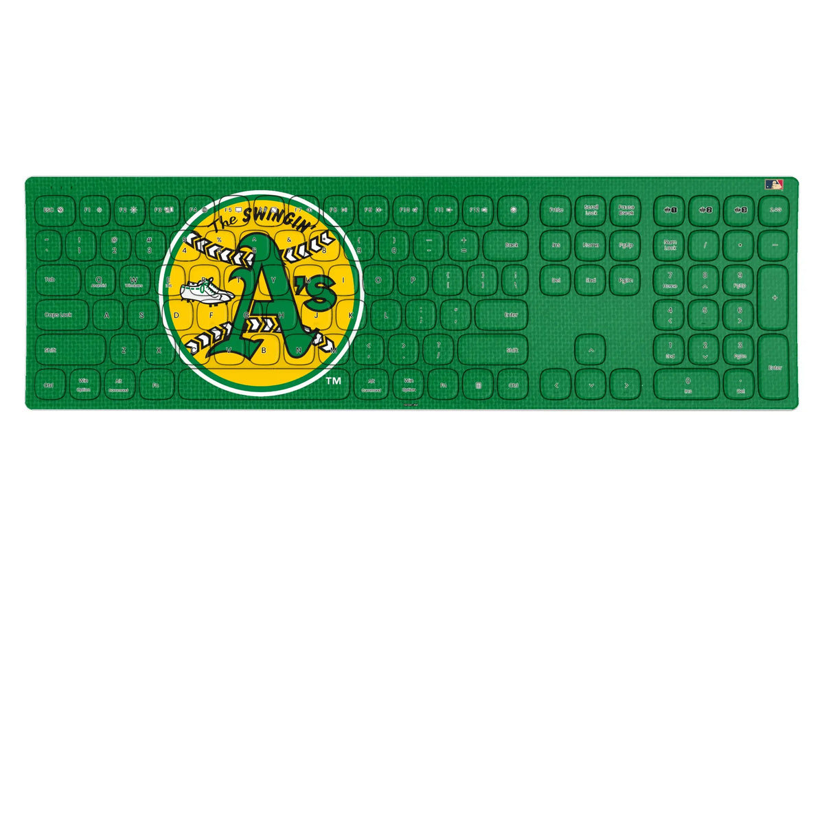 Oakland As 1971-1981 - Cooperstown Collection Solid KKB605 Curved Wireless Keyboard