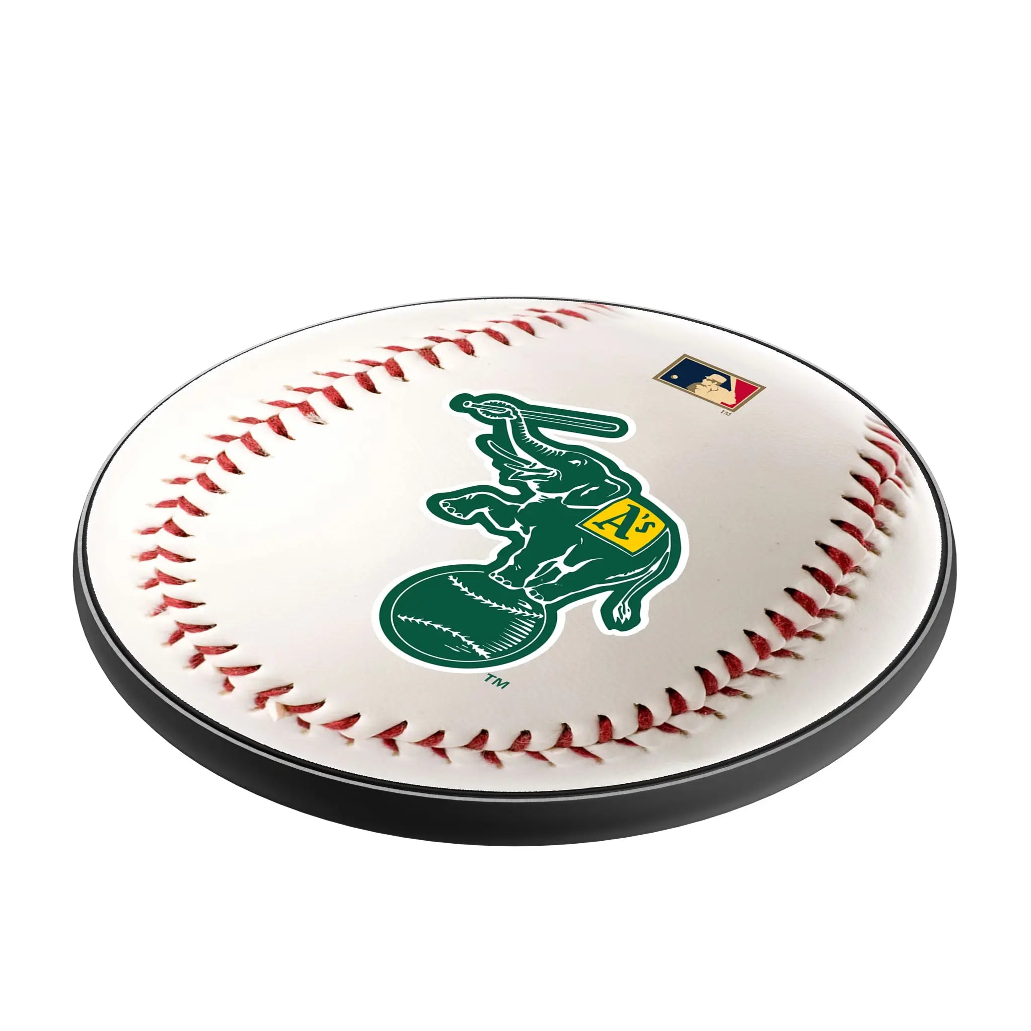 Oakland As Home 1988 - Cooperstown Collection Baseball 15-Watt Wireless Charger - Isometric View
