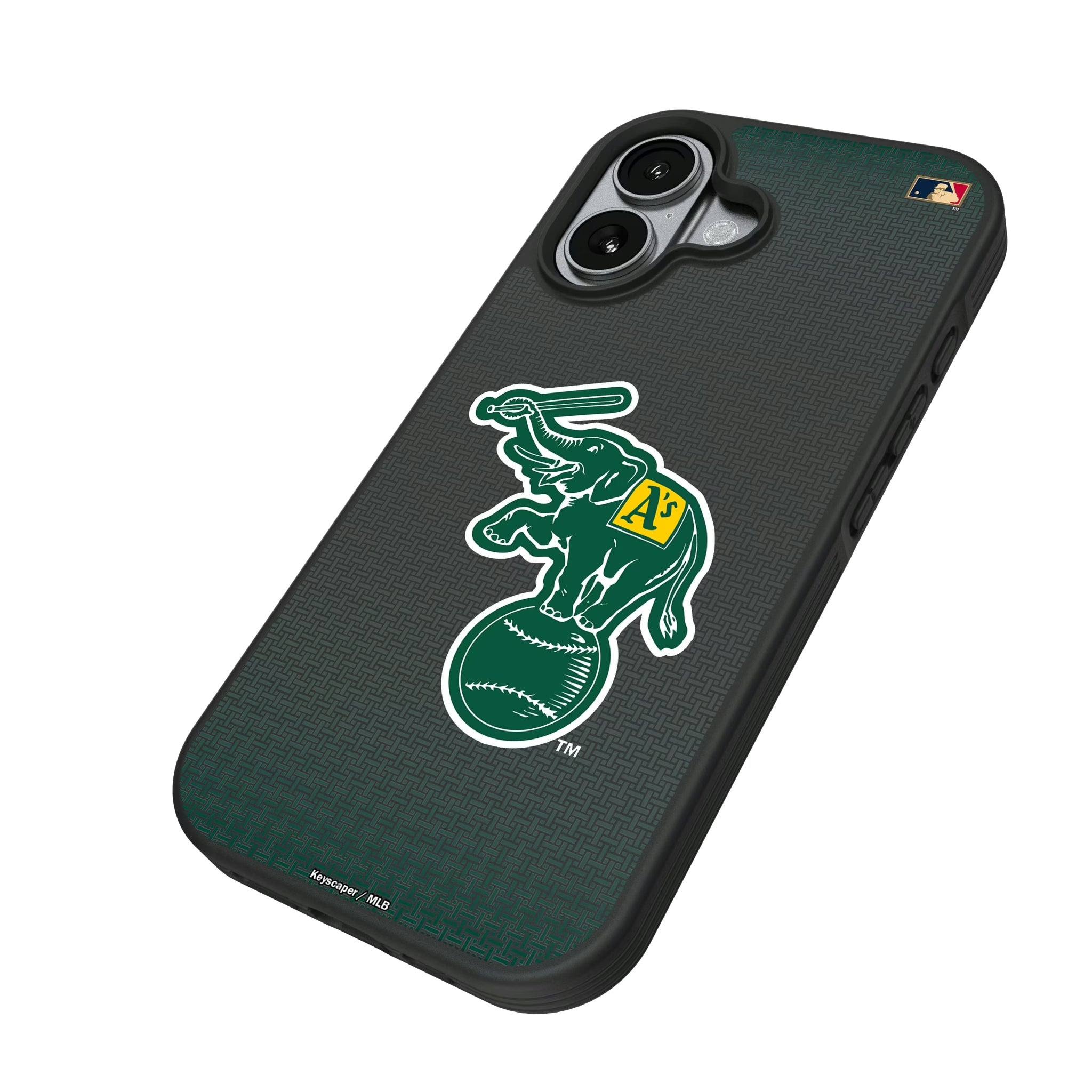 Oakland As Home 1988 - Cooperstown Collection Linen iPhone Bump Phone Case for Apple iPhone - Isometric View#Device_iPhone 17