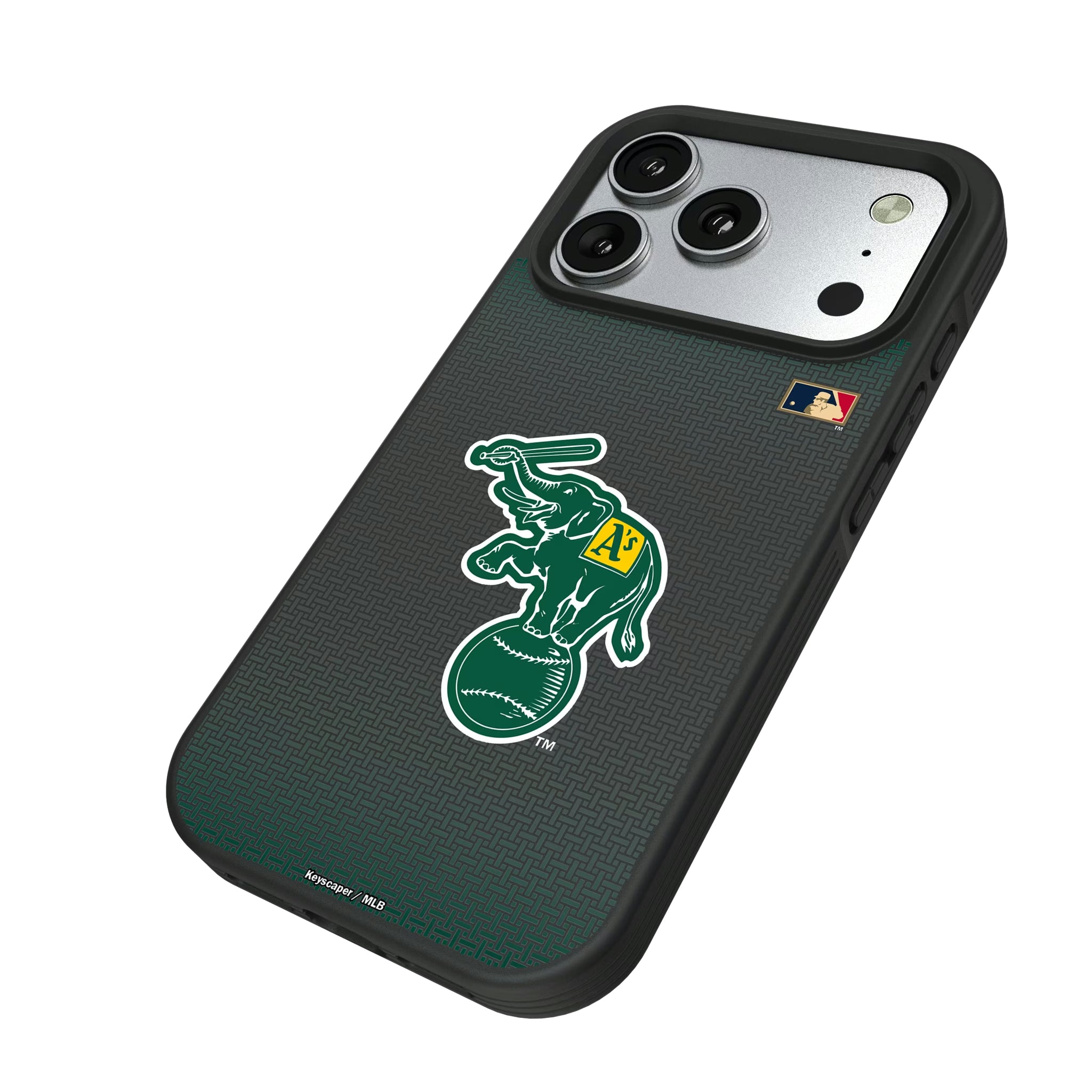 Oakland As Home 1988 - Cooperstown Collection Linen iPhone Bump Phone Case for Apple iPhone - Isometric View#Device_iPhone 17 Pro