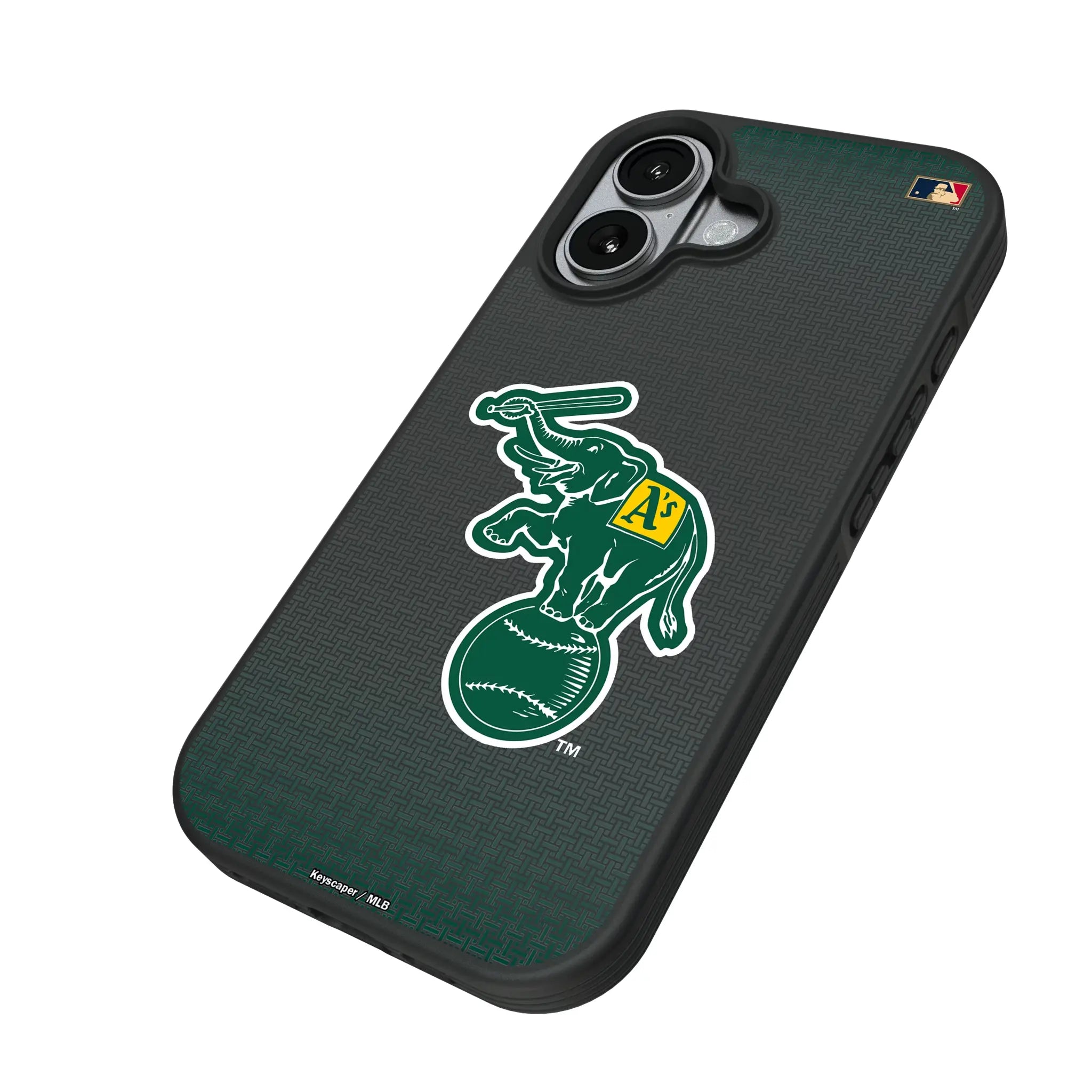 Oakland As Home 1988 - Cooperstown Collection Linen iPhone Bump Phone Case for Apple iPhone - Isometric View#Device_iPhone 17