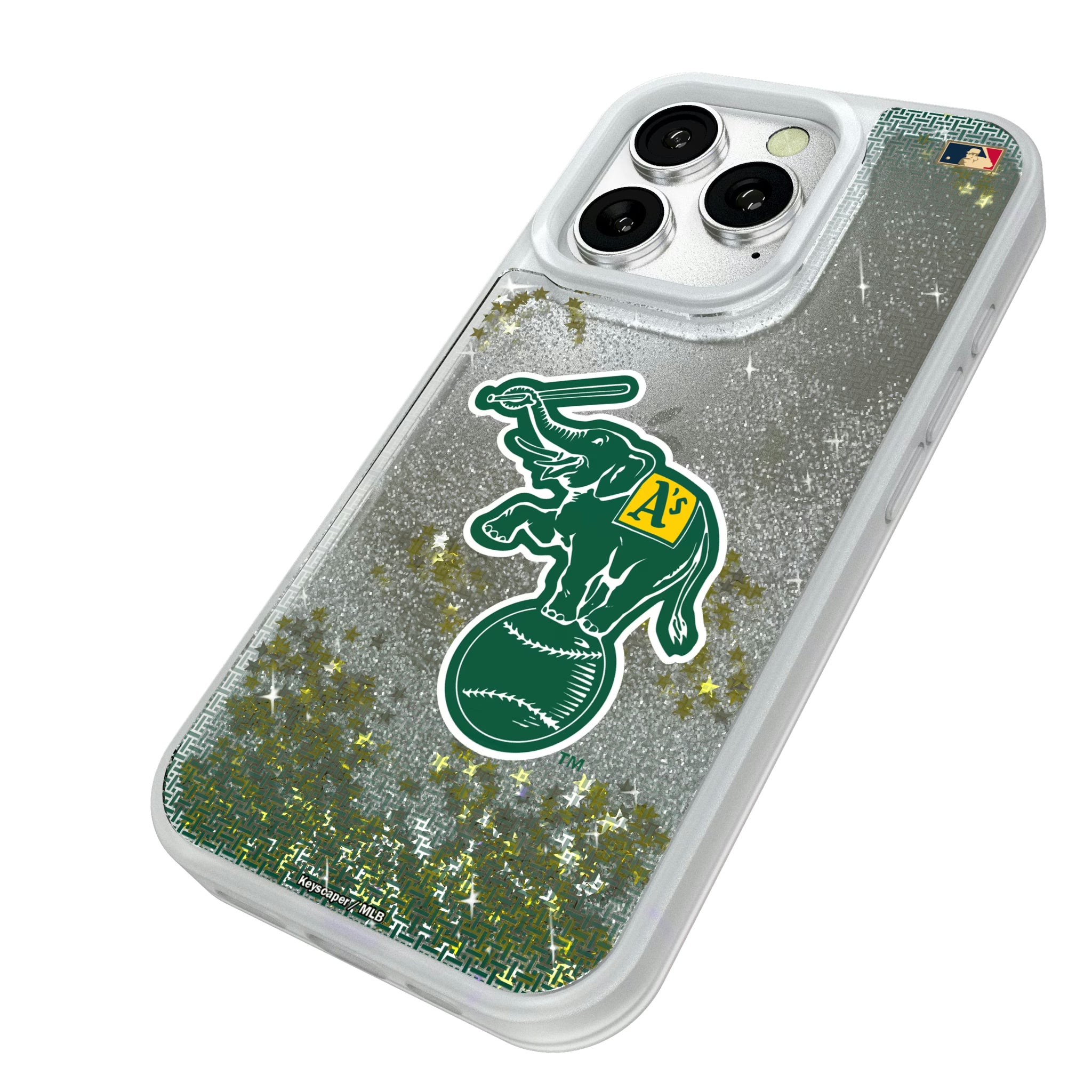 Oakland As Home 1988 - Cooperstown Collection Linen iPhone Glitter Phone Case for Apple iPhone - Isometric View#Device_iPhone 16 Pro