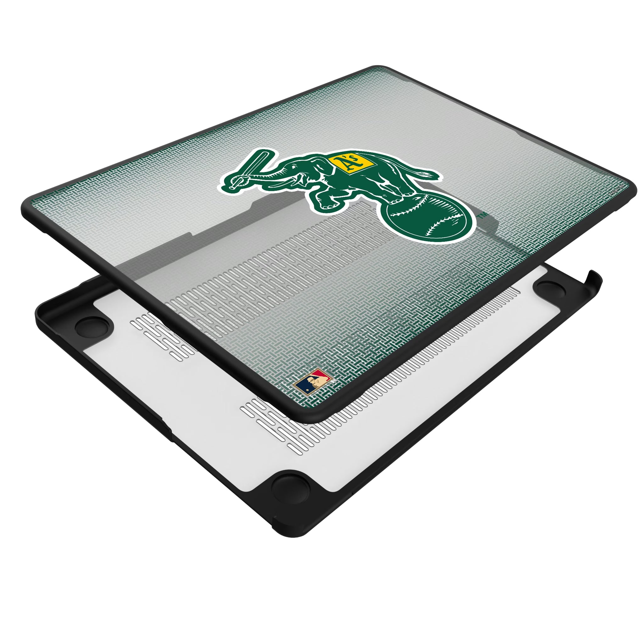 Oakland As Home 1988 - Cooperstown Collection Linen MacBook Laptop Case for Apple MacBook - Isometric View#Device_MacBook Pro (14-inch, 2021) / MacBook Pro (14-inch, 2023) / MacBook Pro (14-inch, 2024)
