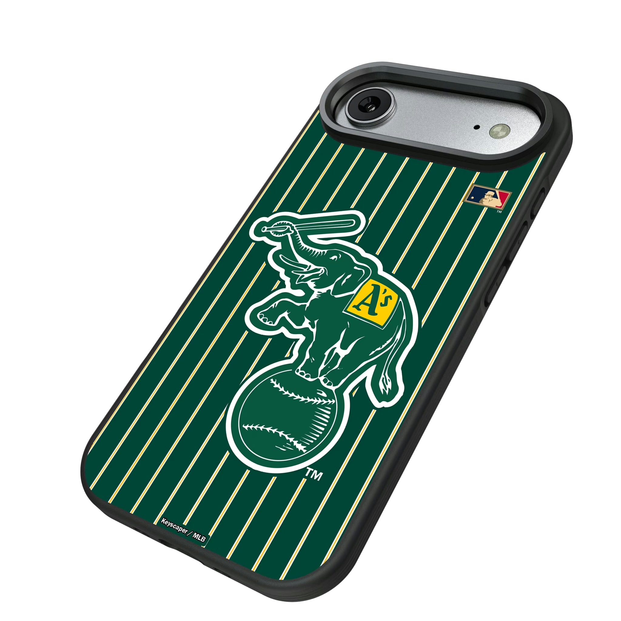 Oakland As Home 1988 - Cooperstown Collection Pinstripe iPhone Bump Phone Case for Apple iPhone - Isometric View#Device_iPhone Air