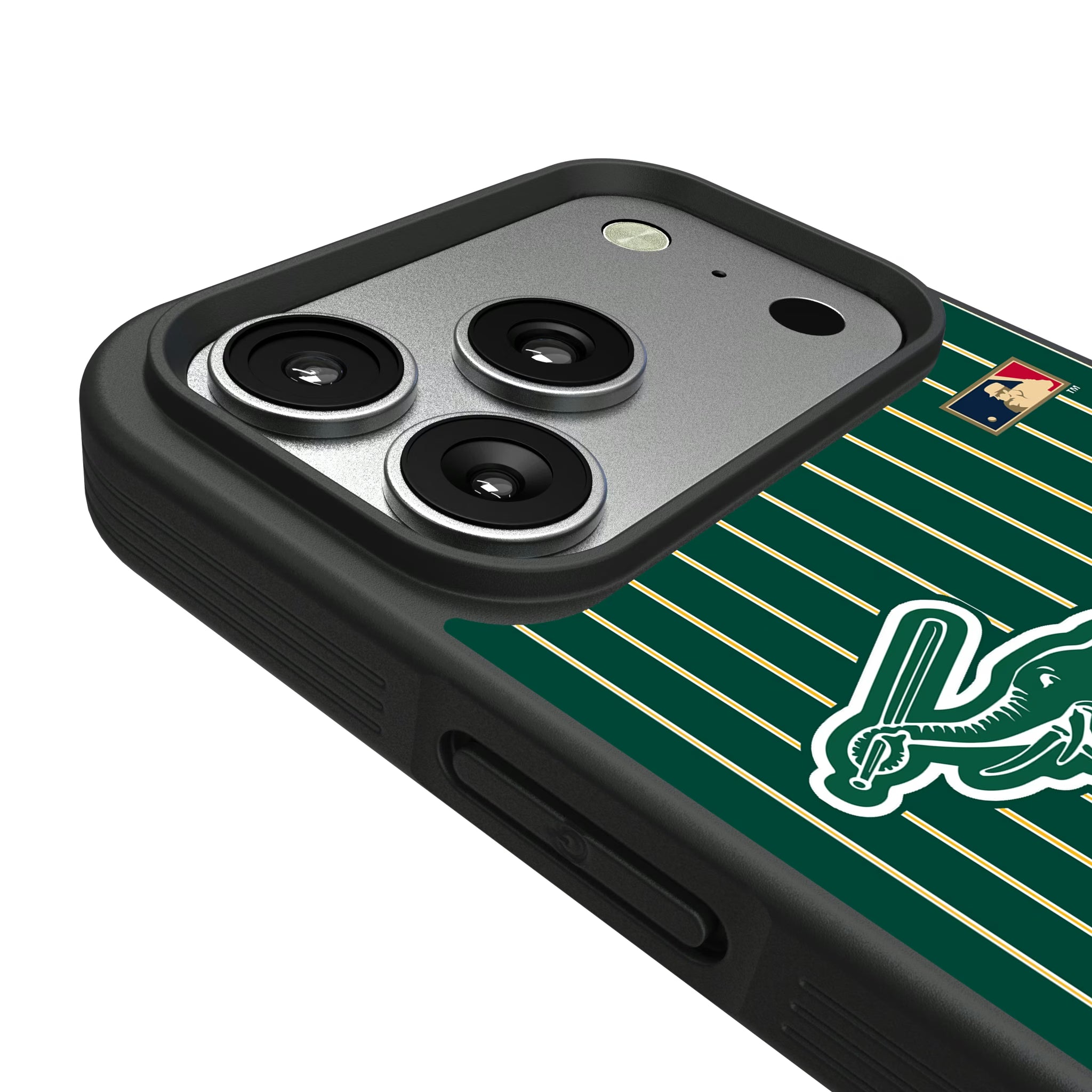 Oakland As Home 1988 - Cooperstown Collection Pinstripe iPhone Bump Phone Case for Apple iPhone - Detail#Device_iPhone 17 Pro