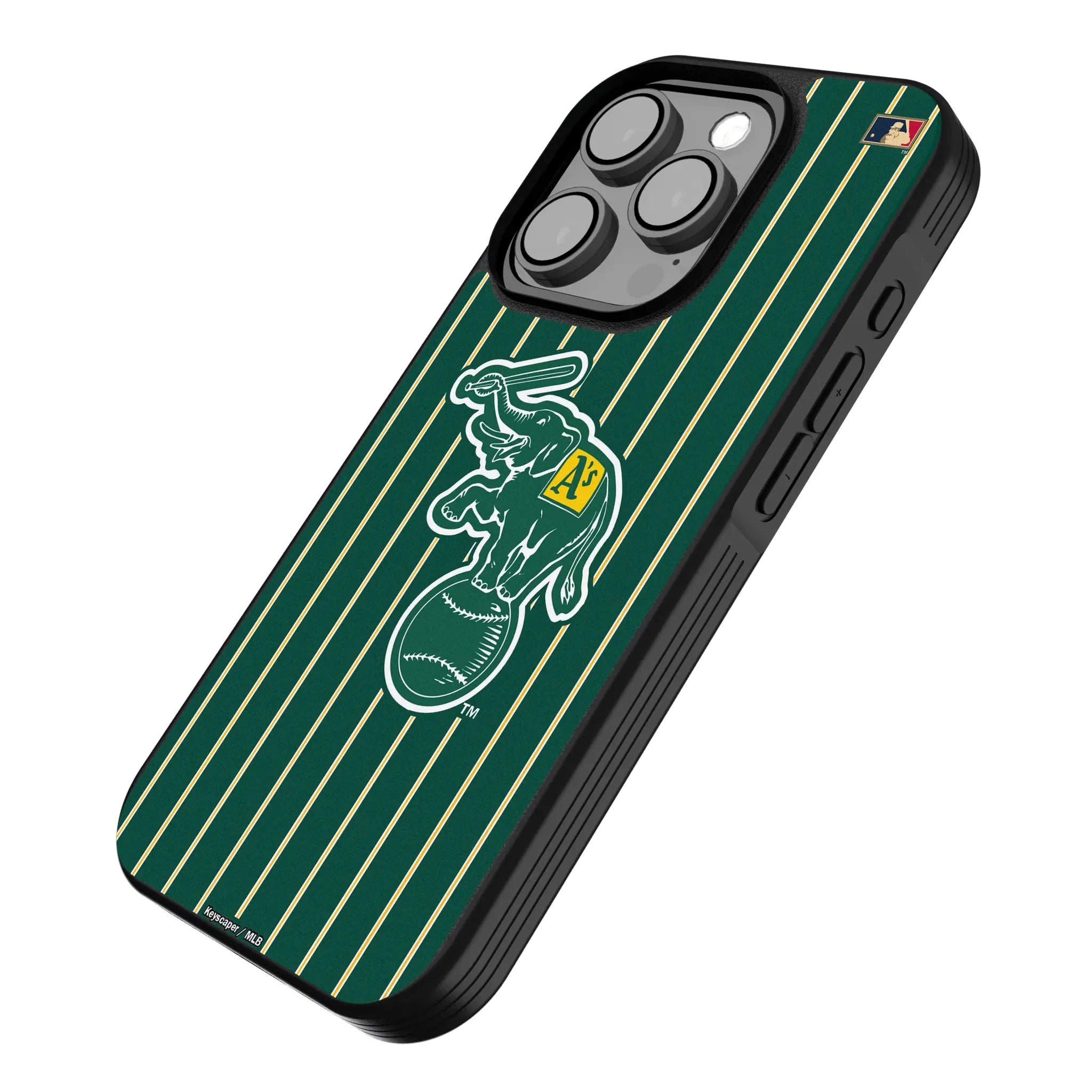Oakland As Home 1988 - Cooperstown Collection Pinstripe iPhone Bump Phone Case for Apple iPhone - Isometric View