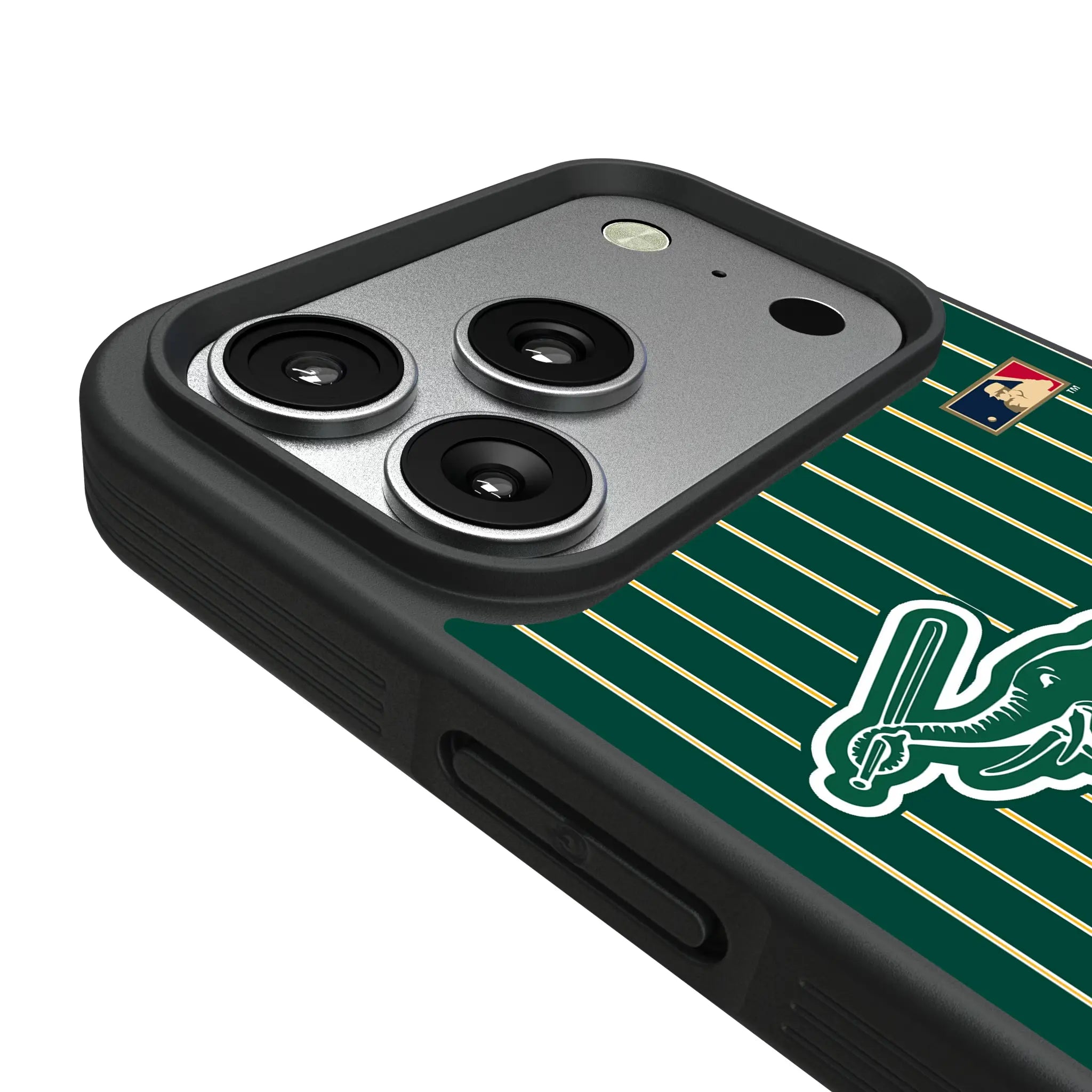 Oakland As Home 1988 - Cooperstown Collection Pinstripe iPhone Bump Phone Case for Apple iPhone - Detail#Device_iPhone 17 Pro