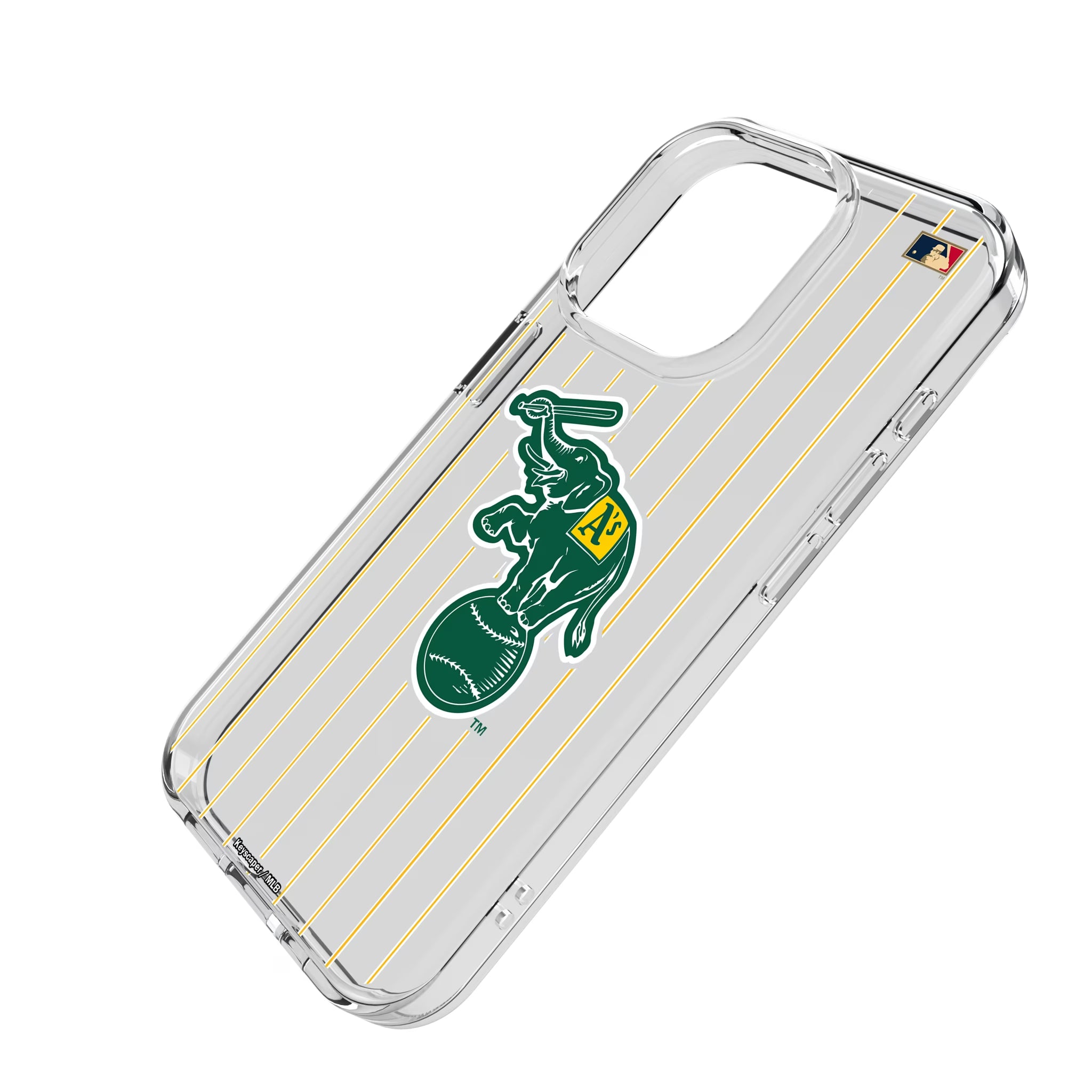 Oakland As Home 1988 - Cooperstown Collection Pinstripe iPhone Clear Phone Case for Apple iPhone - Isometric View