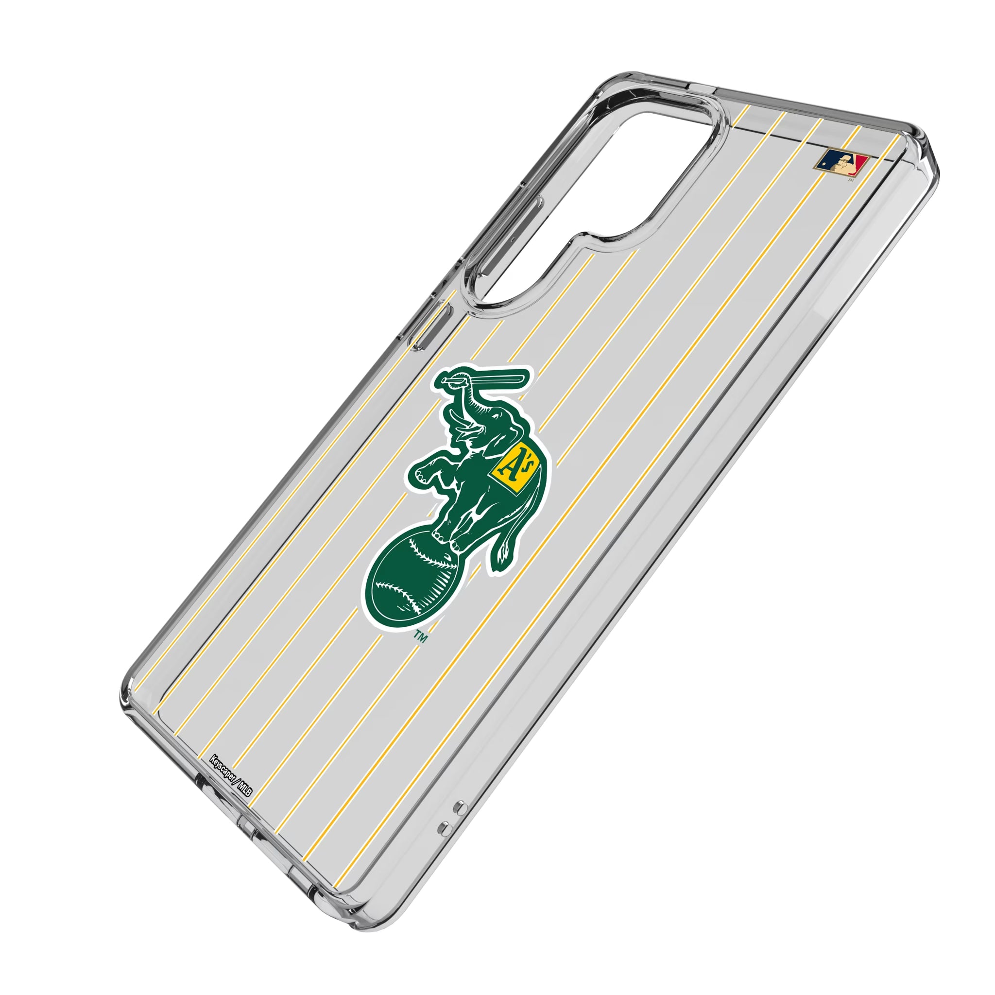 Oakland As Home 1988 - Cooperstown Collection Pinstripe Galaxy Clear Phone Case for Samsung Galaxy - Isometric View