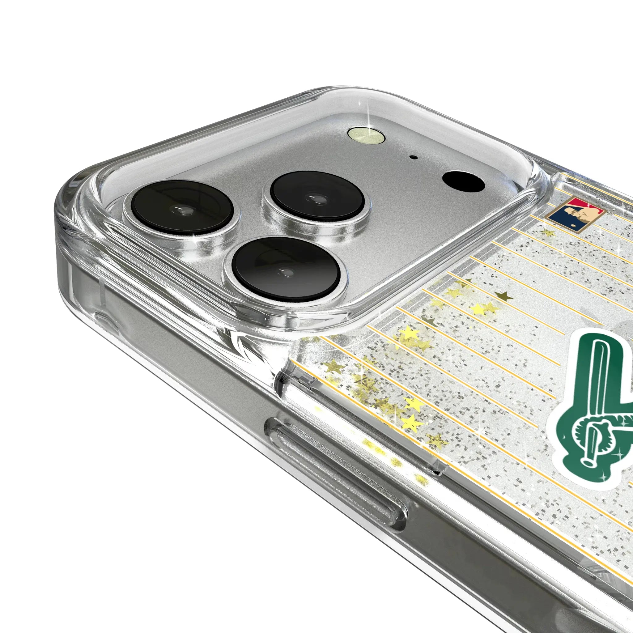 Oakland As Home 1988 - Cooperstown Collection Pinstripe iPhone Glitter Phone Case for Apple iPhone - Detail