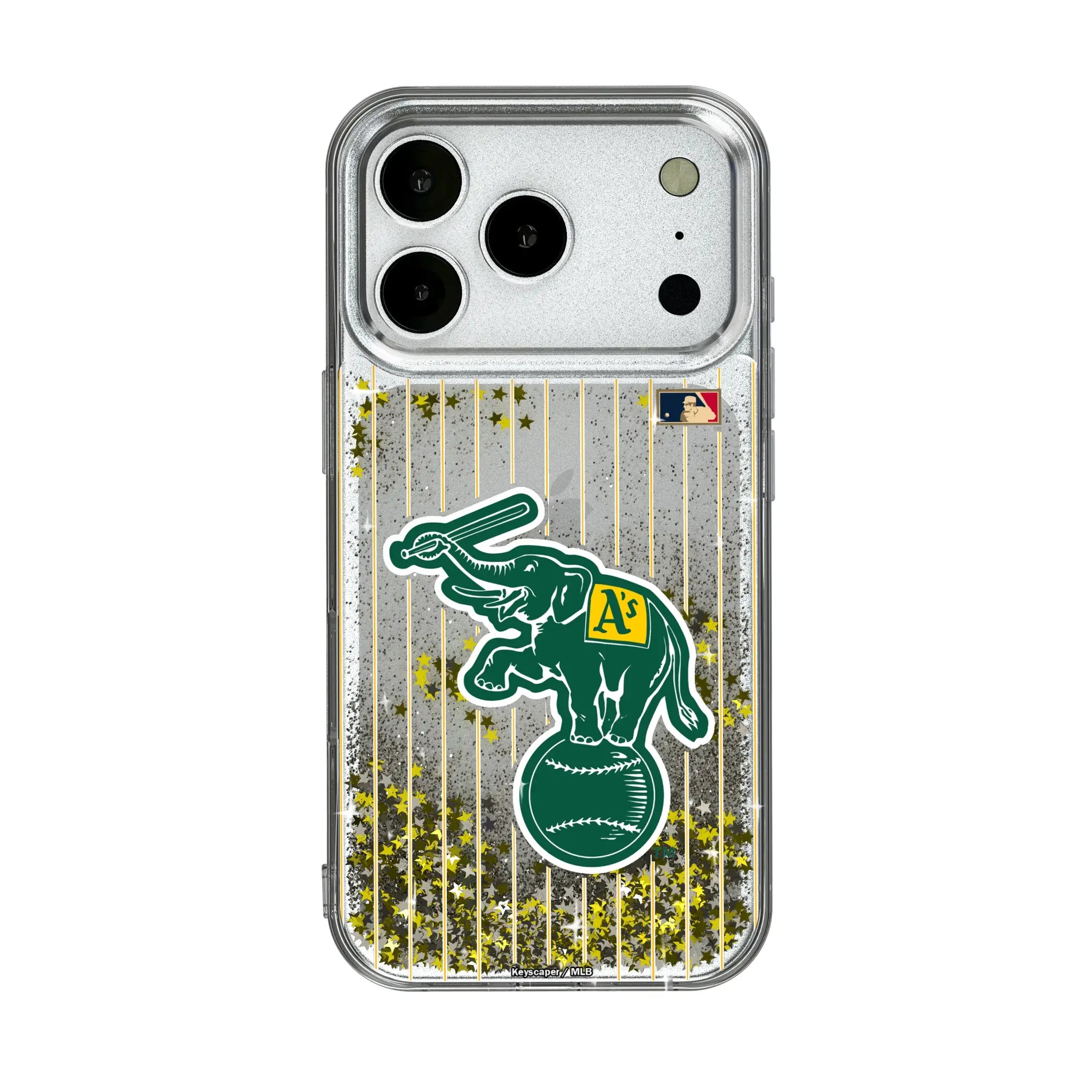 Oakland As Home 1988 - Cooperstown Collection Pinstripe iPhone Glitter Phone Case for Apple iPhone