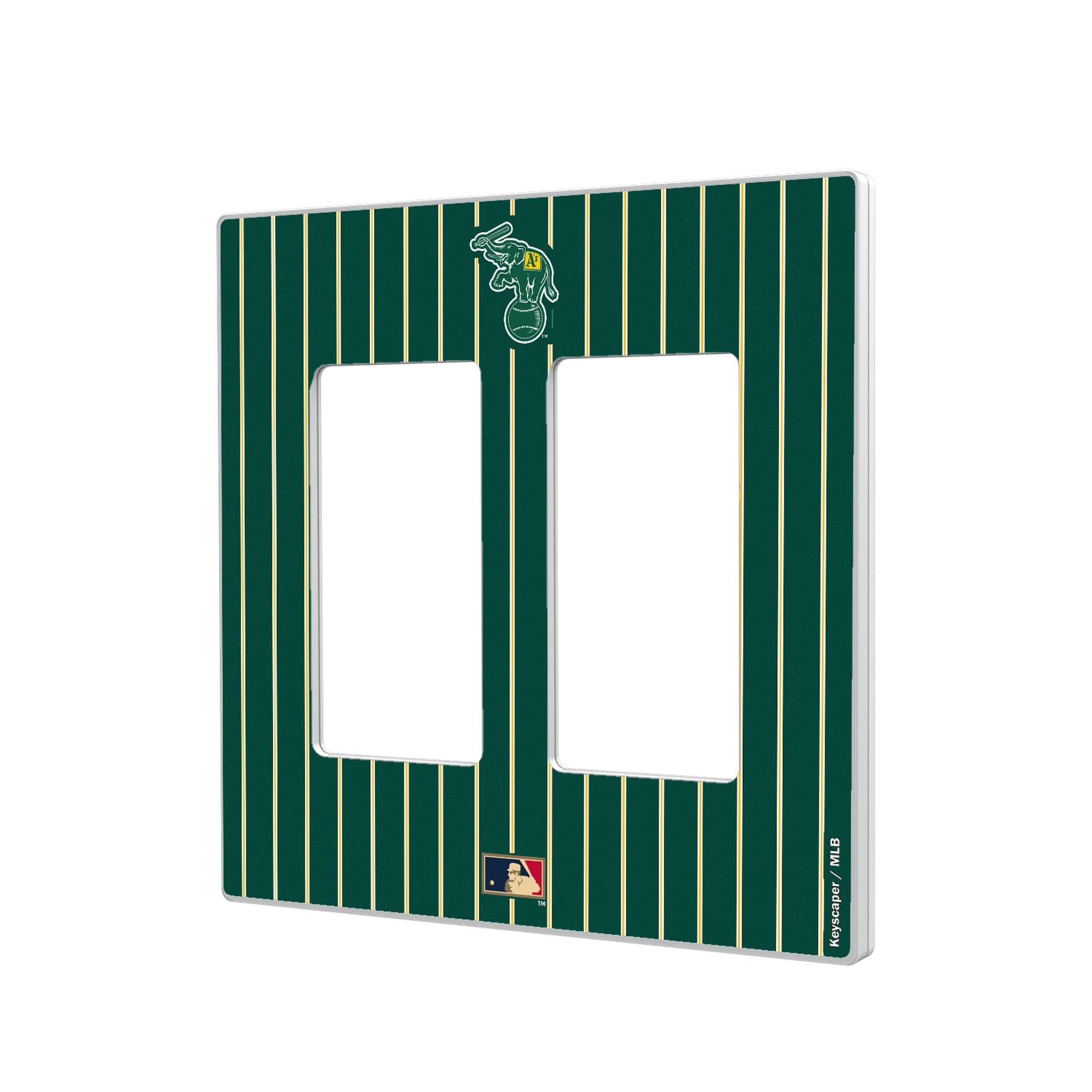 Oakland As Home 1988 - Cooperstown Collection Pinstripe Hidden-Screw Light Switch Plate#Style_Double Rocker