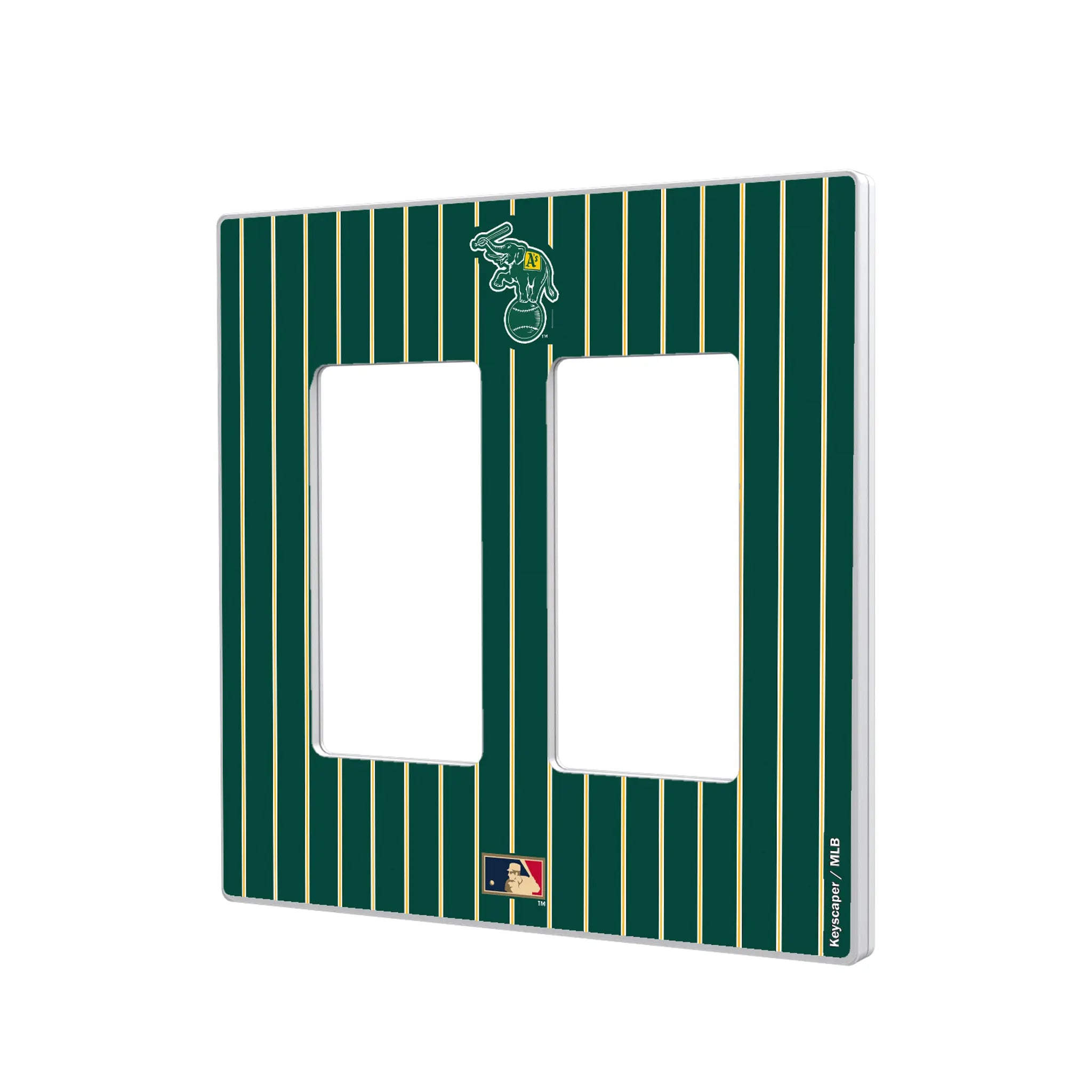 Oakland As Home 1988 - Cooperstown Collection Pinstripe Hidden-Screw Light Switch Plate#Style_Double Rocker